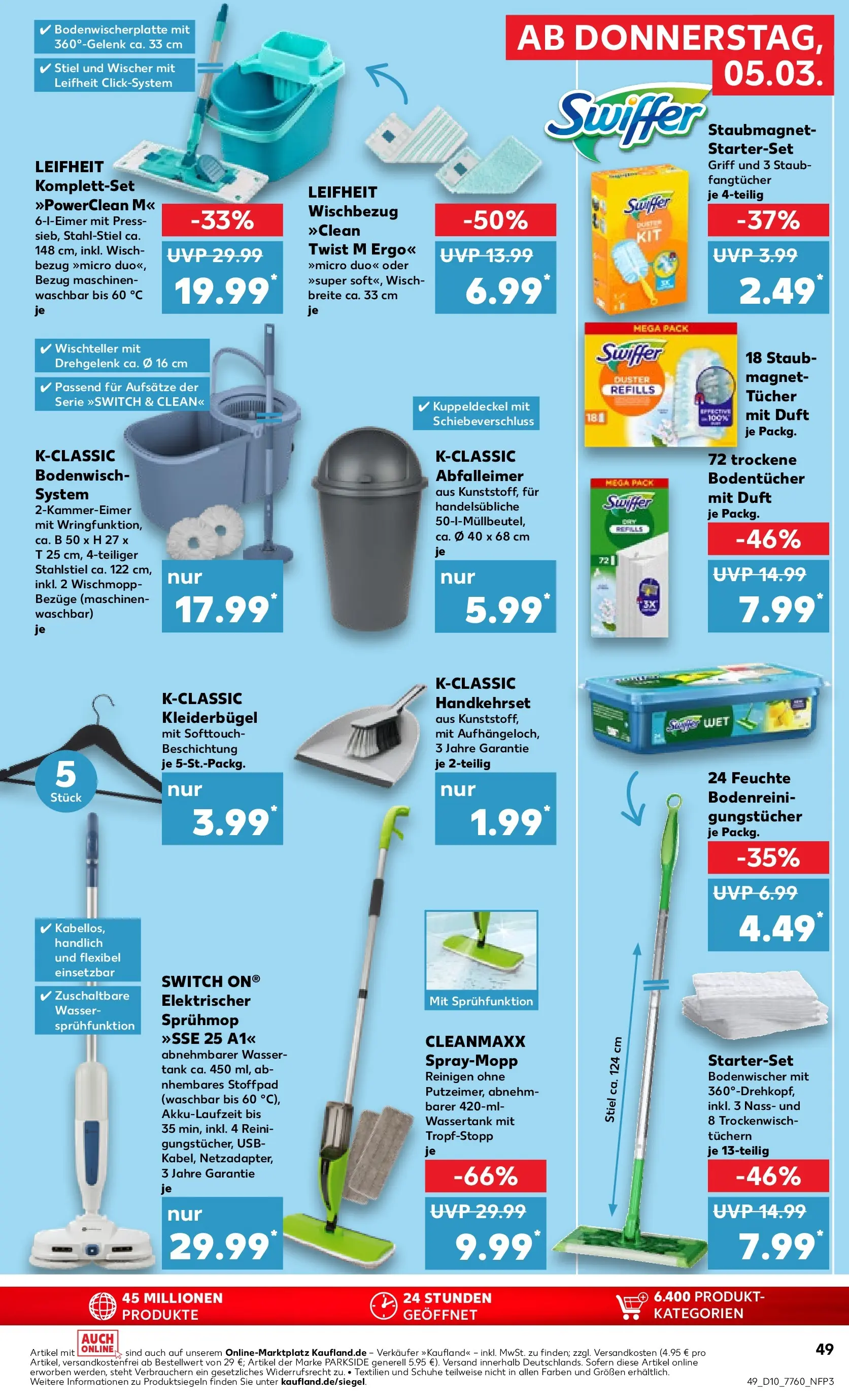 Prospekt Kaufland ab 02.03.2026 » Angebote und Werbung Online | Seite: 65 | Produkte: Kleiderbügel, Abfalleimer, Wasser, Swiffer Prospekt Kaufland ab 02.03.2026 » Angebote Online zum Blättern | Seite: 65 | Produkte: Kleiderbügel, Abfalleimer, Wasser, Swiffer