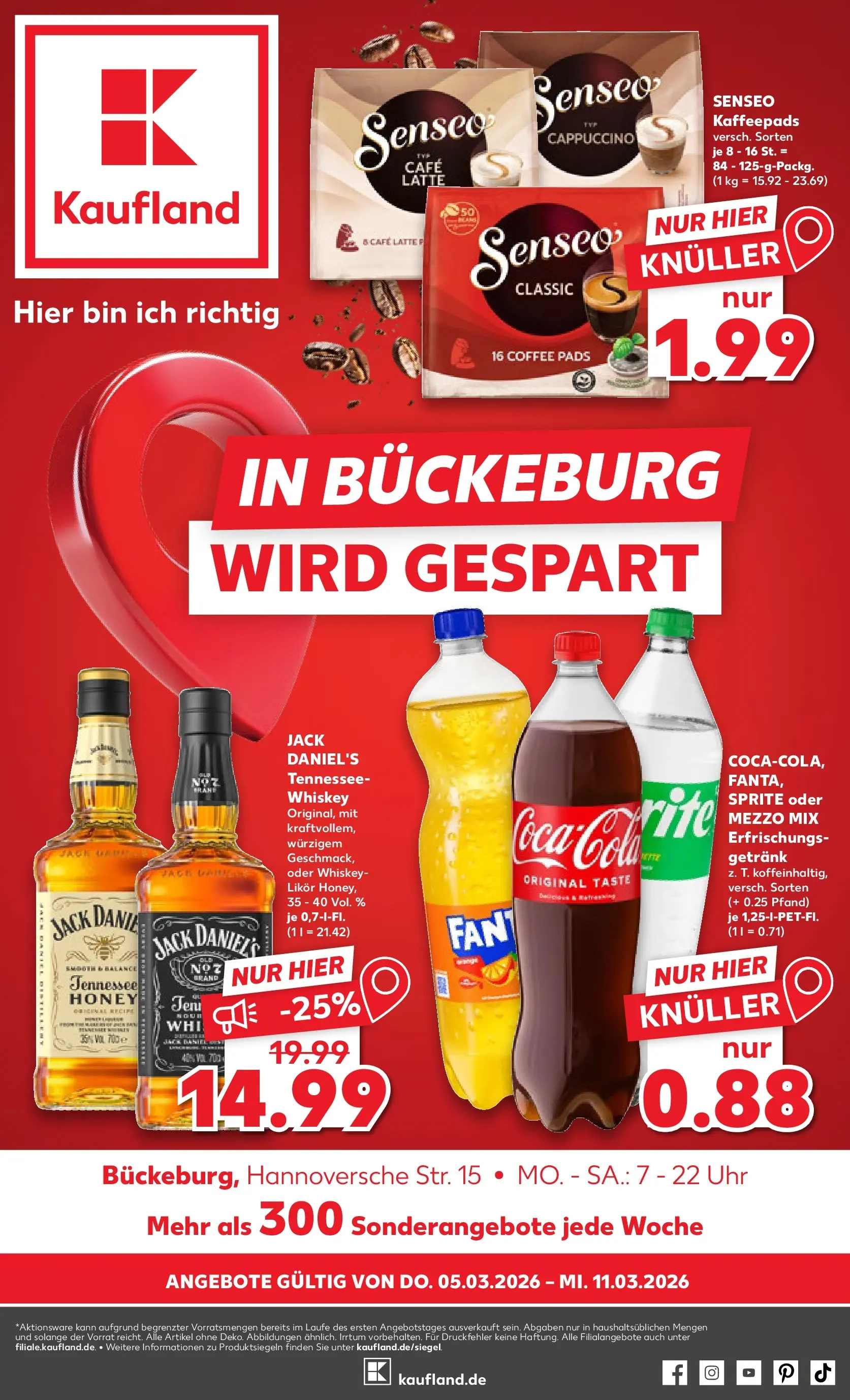 Prospekt Kaufland ab 04.03.2026 » Angebote Online zum Blättern | Seite: 1 | Produkte: Kaffeepads, Mezzo mix, Likör, Jack Daniel's