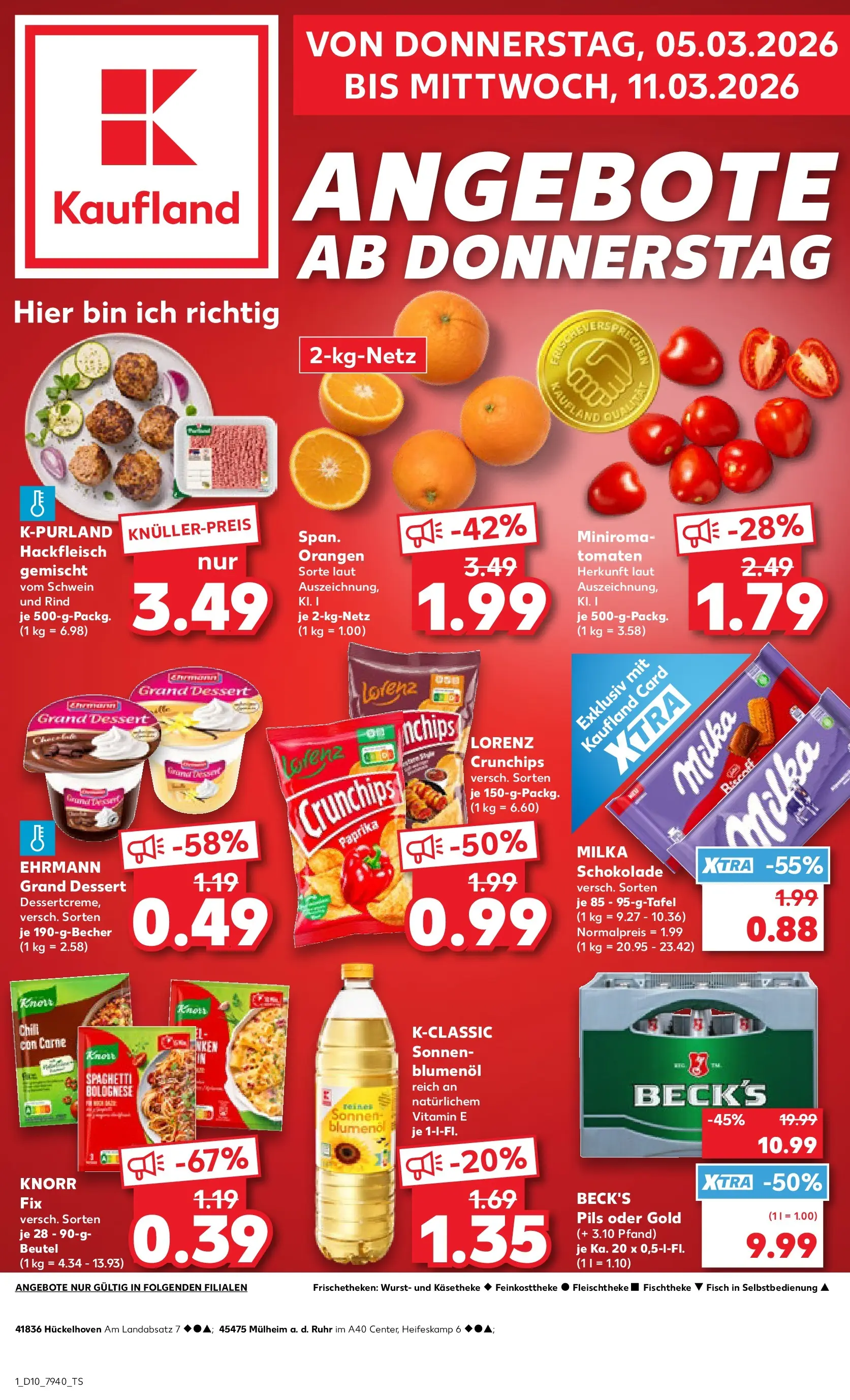 Prospekt Kaufland ab 05.03.2026 » Angebote Online zum Blättern | Seite: 1 | Produkte: Pils, Orangen, Lorenz crunchips, Hackfleisch