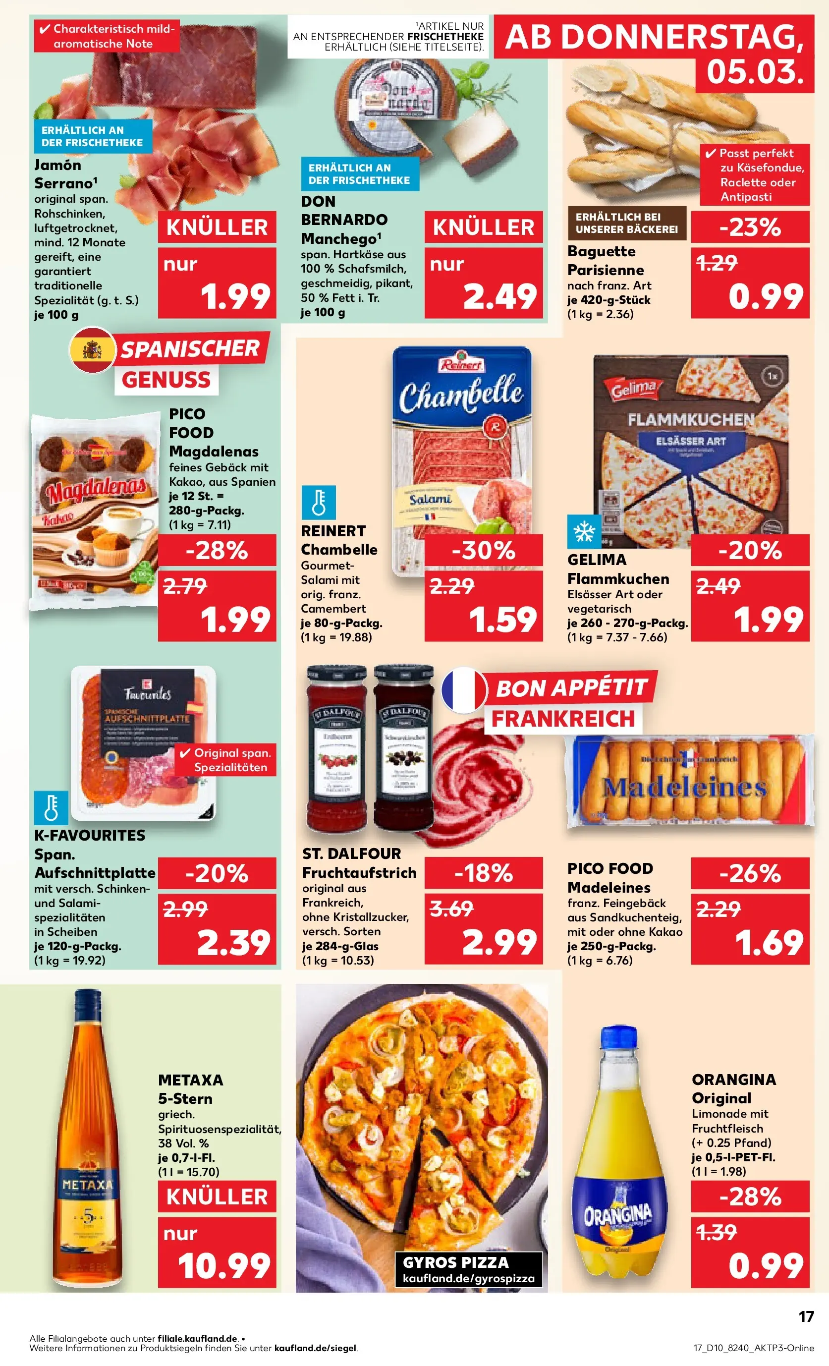 Prospekt Kaufland ab 02.03.2026 » Angebote Online zum Blättern | Seite: 29 | Produkte: Bäckerei, Baguette, Salami, Raclette