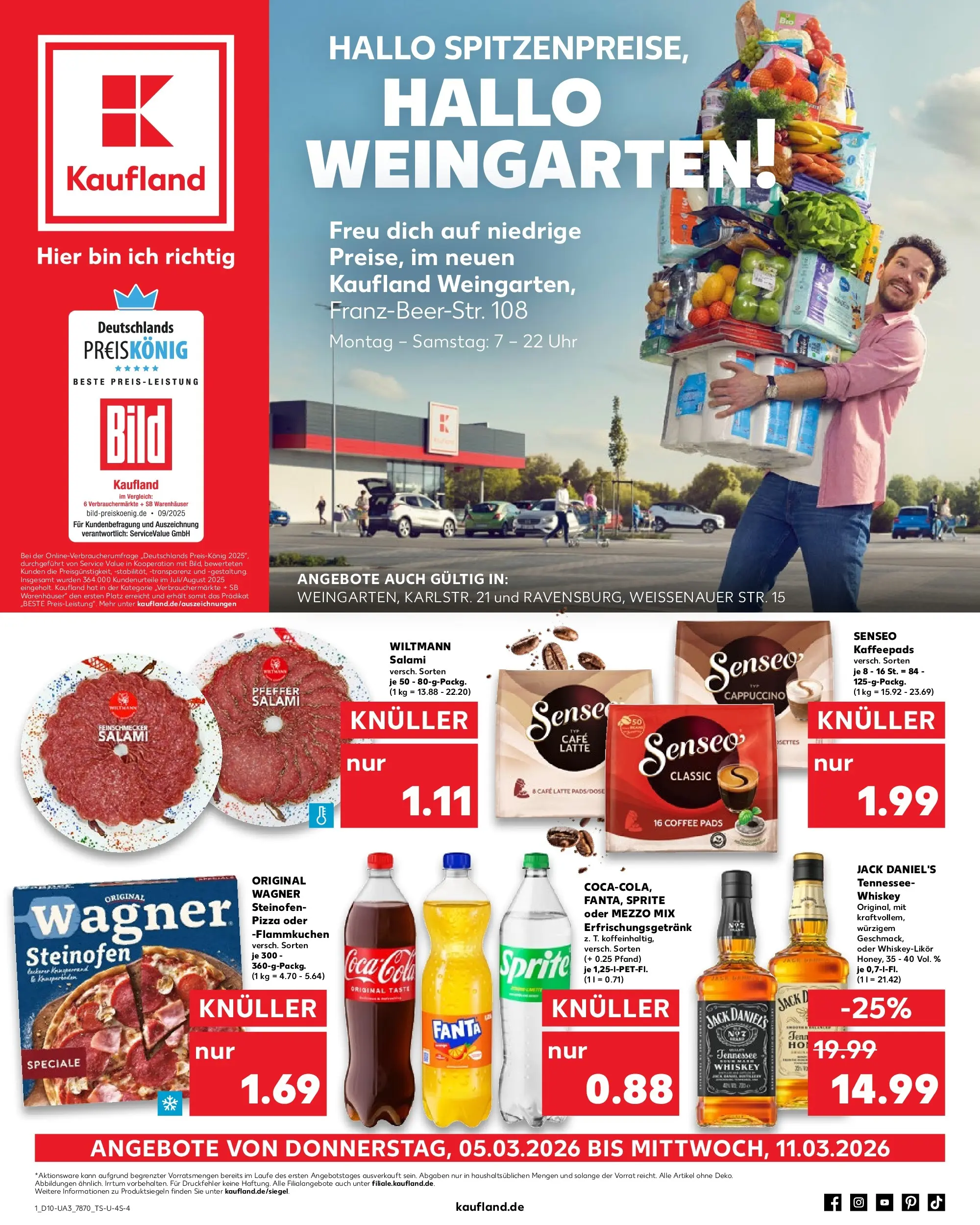 Prospekt Kaufland ab 02.03.2026 » Angebote Online zum Blättern | Seite: 13 | Produkte: Kaffeepads, Pizza, Oder mezzo mix, Whiskey