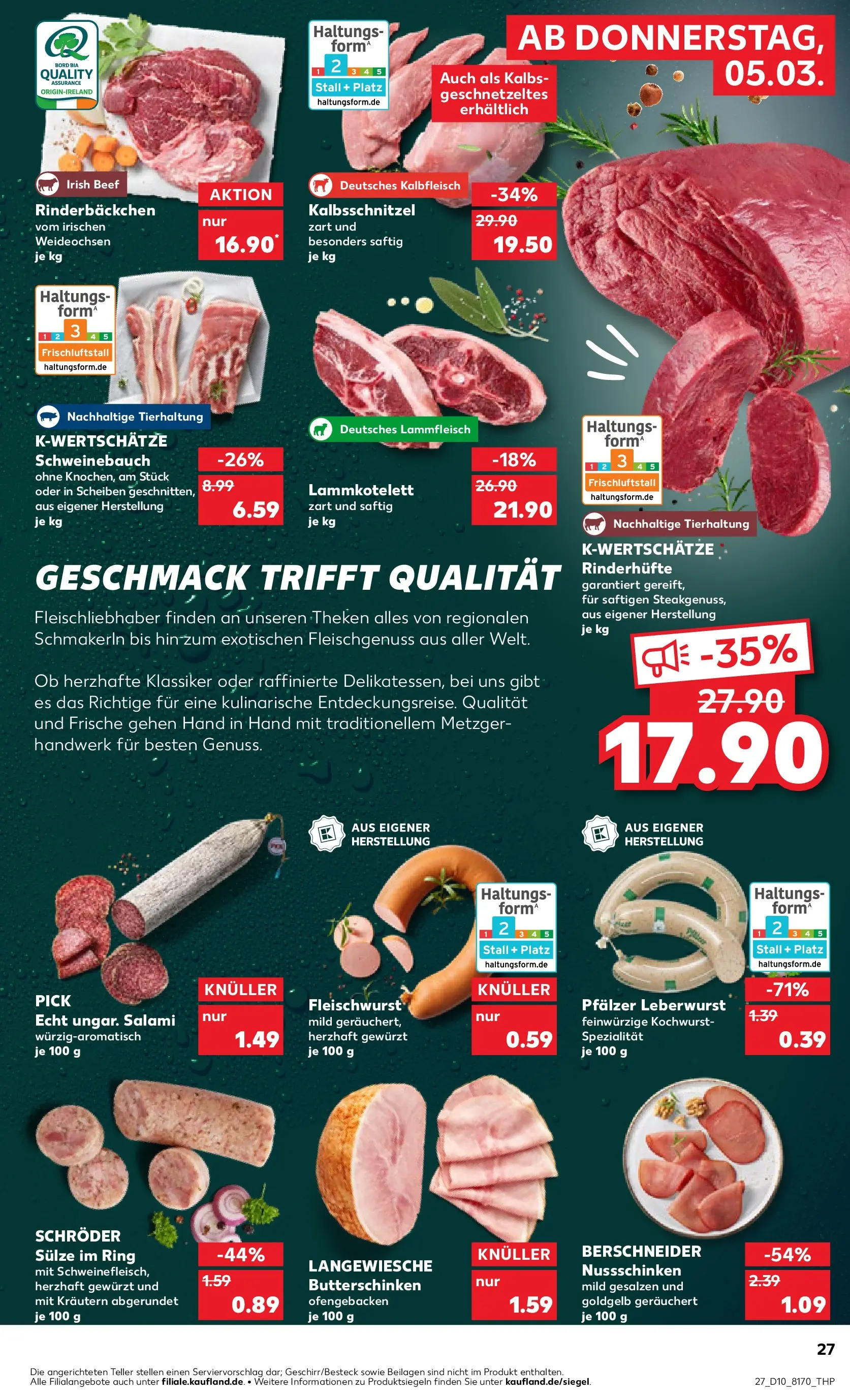 Prospekt Kaufland ab 02.03.2026 » Angebote Online zum Blättern | Seite: 39 | Produkte: Schweinebauch, Salami