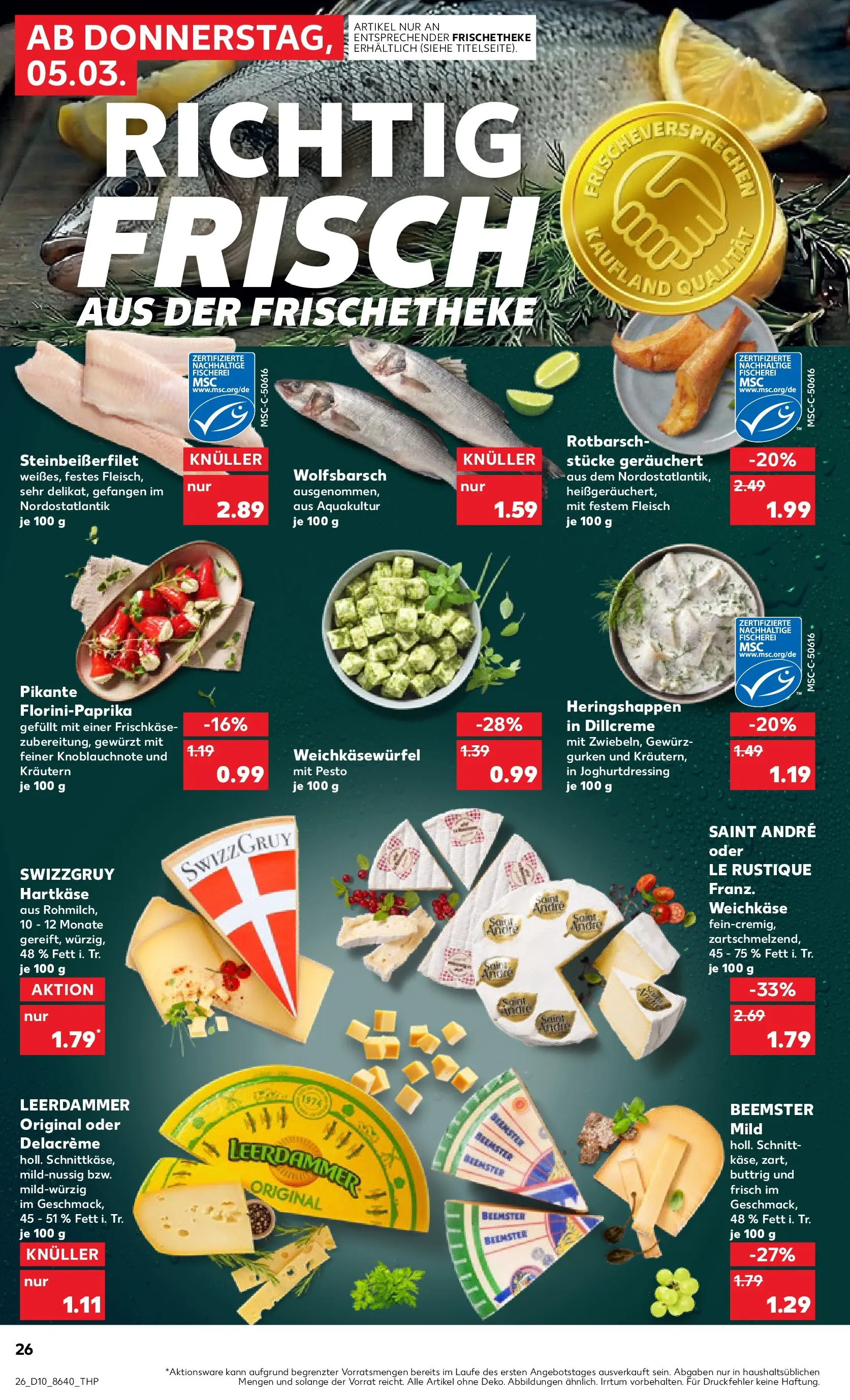 Prospekt Kaufland ab 01.03.2026 » Angebote Online zum Blättern | Seite: 38 | Produkte: Leerdammer, Fleisch, Gurken, Frischkase