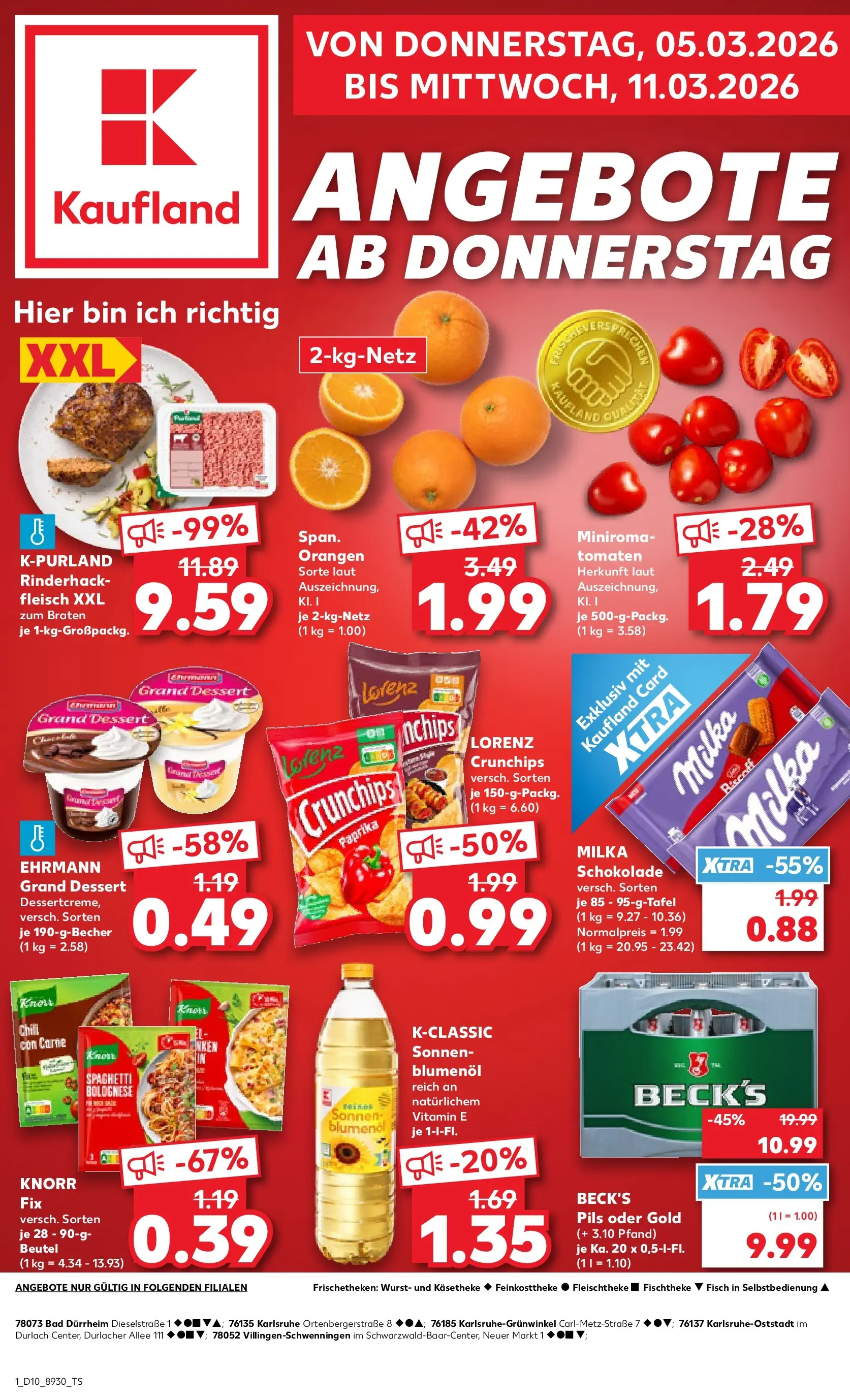 Prospekt Kaufland ab 05.03.2026 » Angebote Online zum Blättern | Seite: 1 | Produkte: Knorr fix, Ehrmann grand dessert, Sonnenblumenol, Knorr