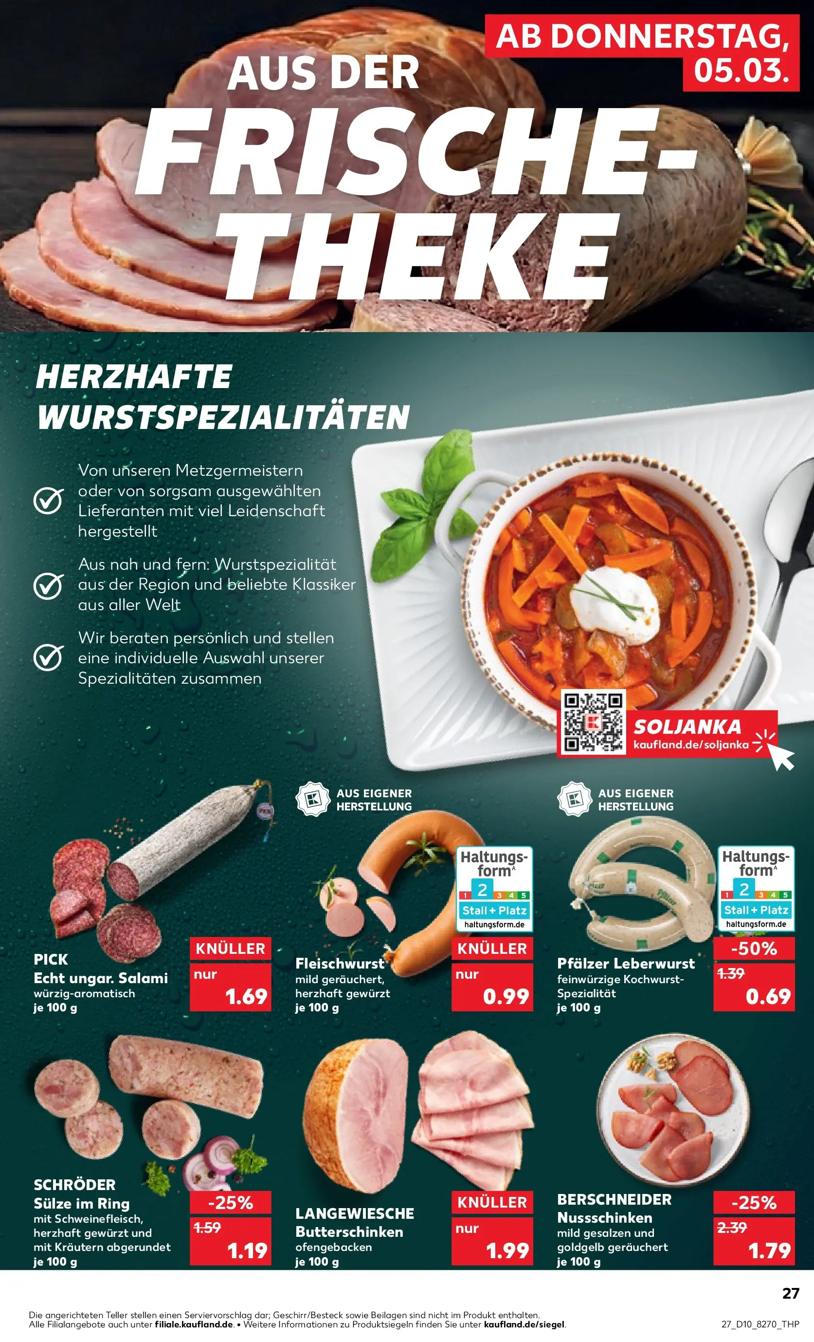 Prospekt Kaufland ab 05.03.2026 » Angebote Online zum Blättern | Seite: 27 | Produkte: Theke, Salami