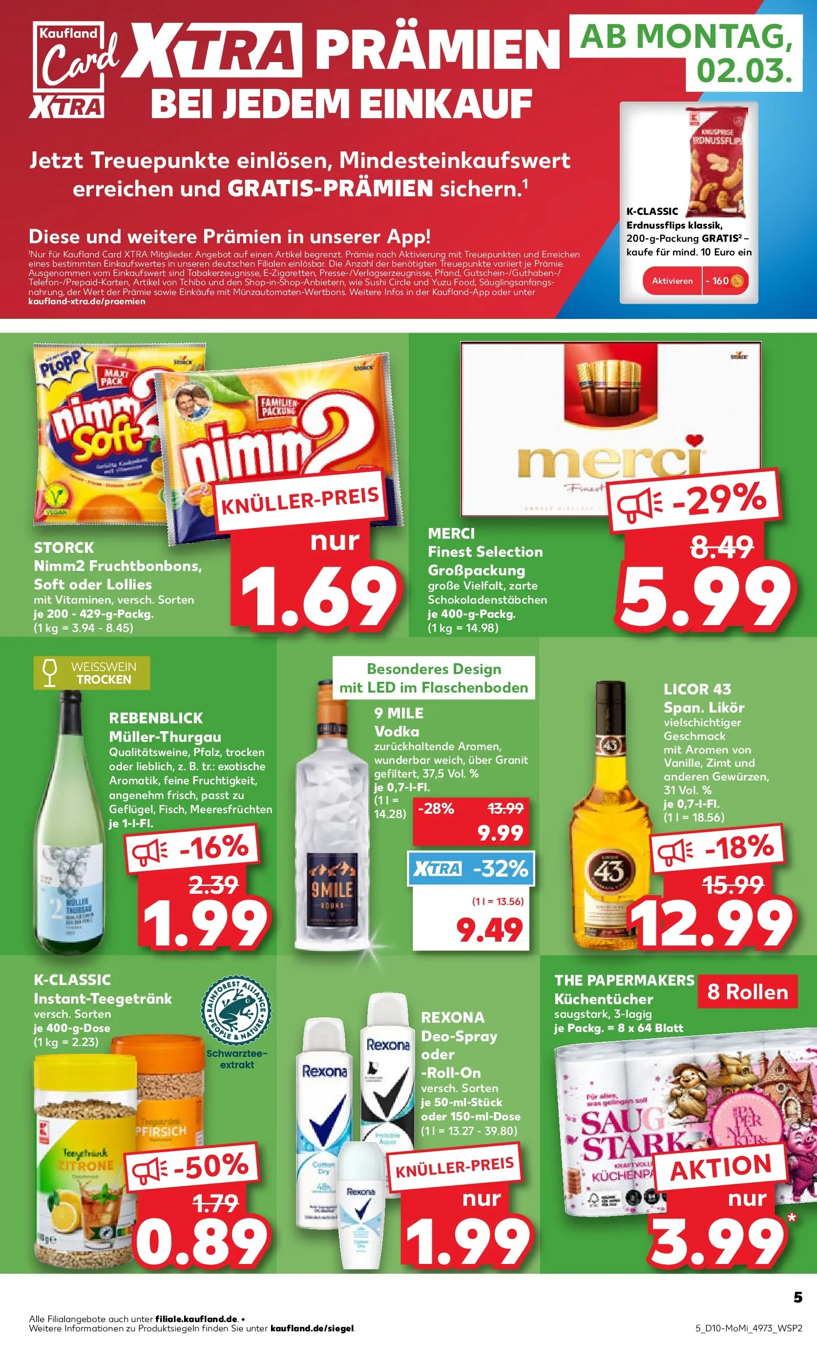 Prospekt Kaufland ab 02.03.2026 » Angebote Online zum Blättern | Seite: 5 | Produkte: Weißwein trocken, Zitrone, Pfirsich, Vodka