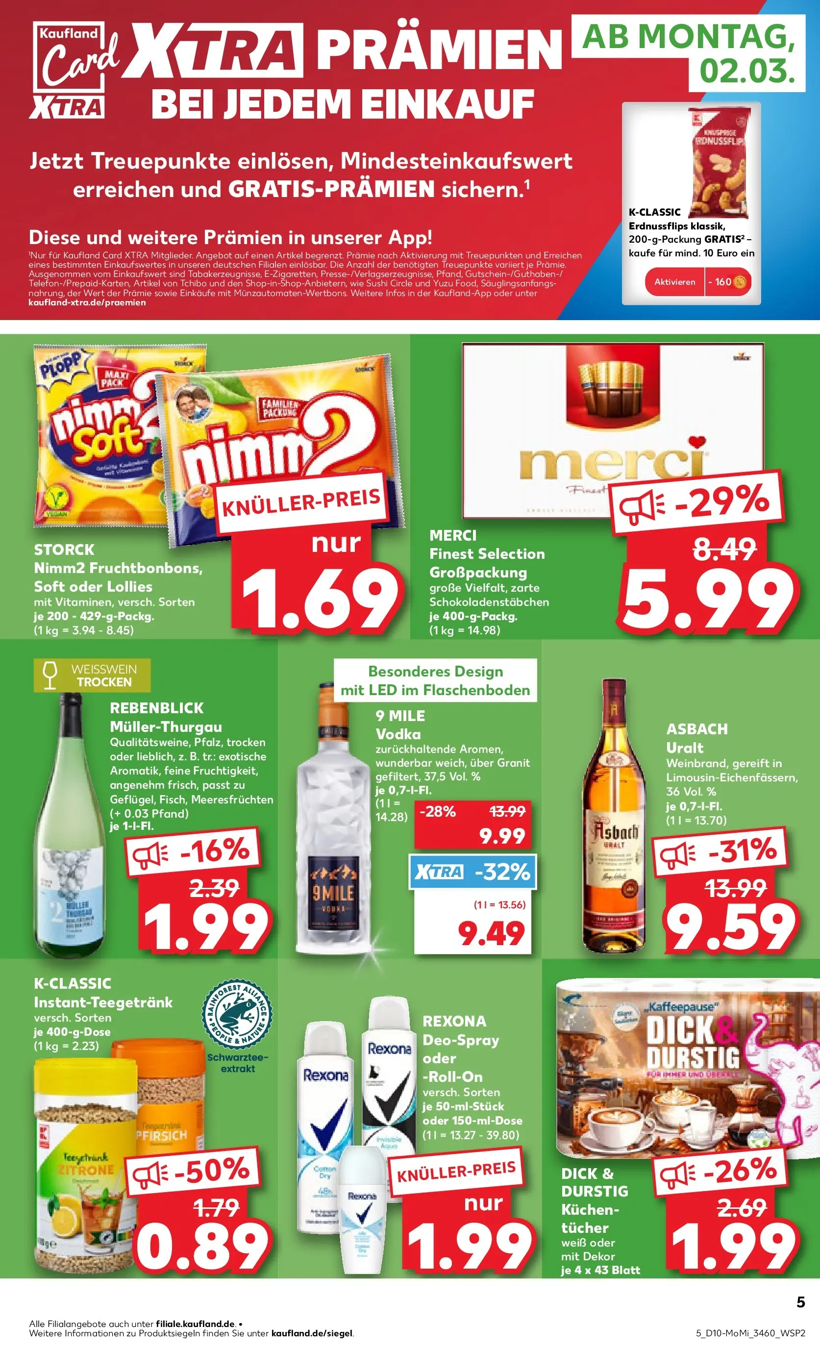 Prospekt Kaufland ab 02.03.2026 » Angebote Online zum Blättern | Seite: 5 | Produkte: Merci, Weißwein, Weißwein trocken, Kuchen
