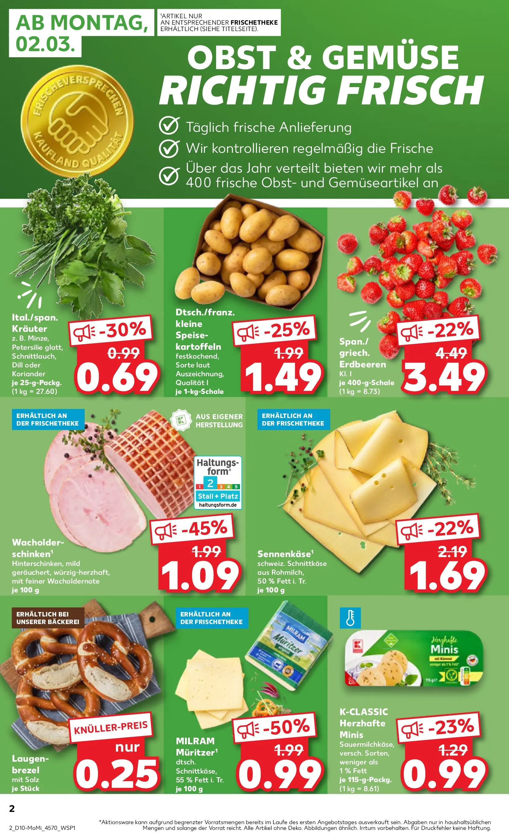 Prospekt Kaufland ab 02.03.2026 » Angebote Online zum Blättern | Seite: 2 | Produkte: Milram, Salz, Petersilie, Dill