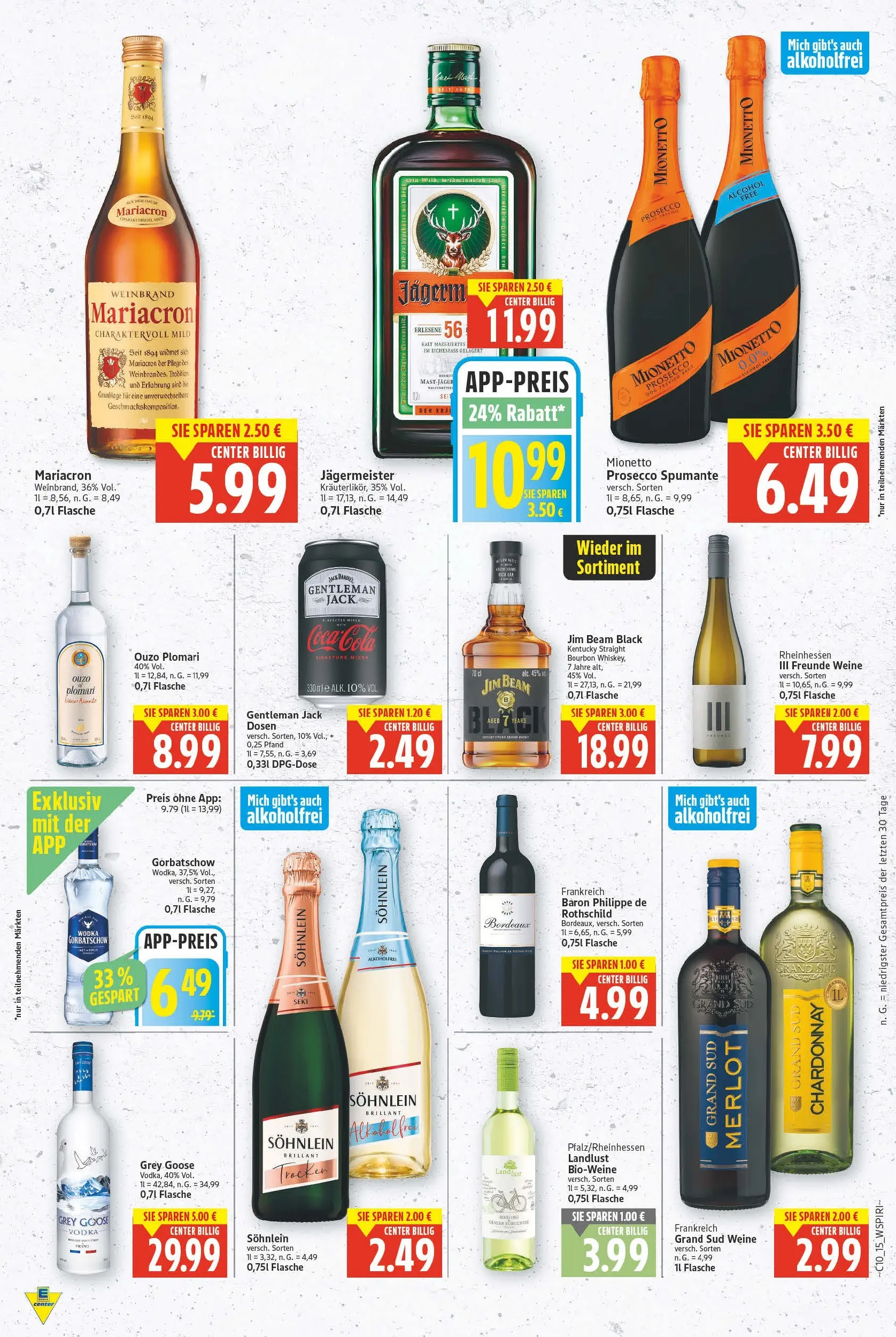 E center Prospekt Celle (ab 02.03.2026) » Angebote Online | Seite: 15 | Produkte: Jim beam, Mariacron, Bourbon, Wodka