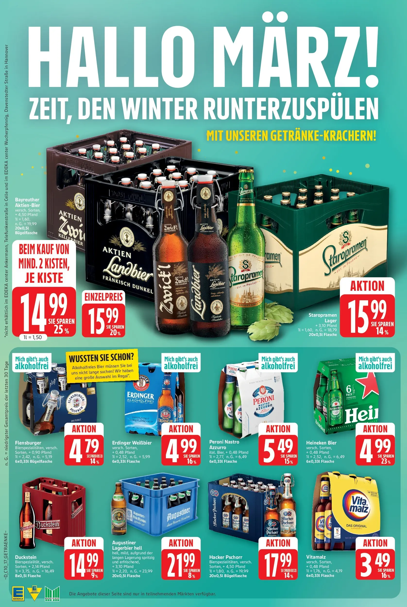 E center Prospekt Magdeburg	 (ab 02.03.2026) » Angebote Online | Seite: 17 | Produkte: Durstloscher, Bier, Weißbier, Flensburger