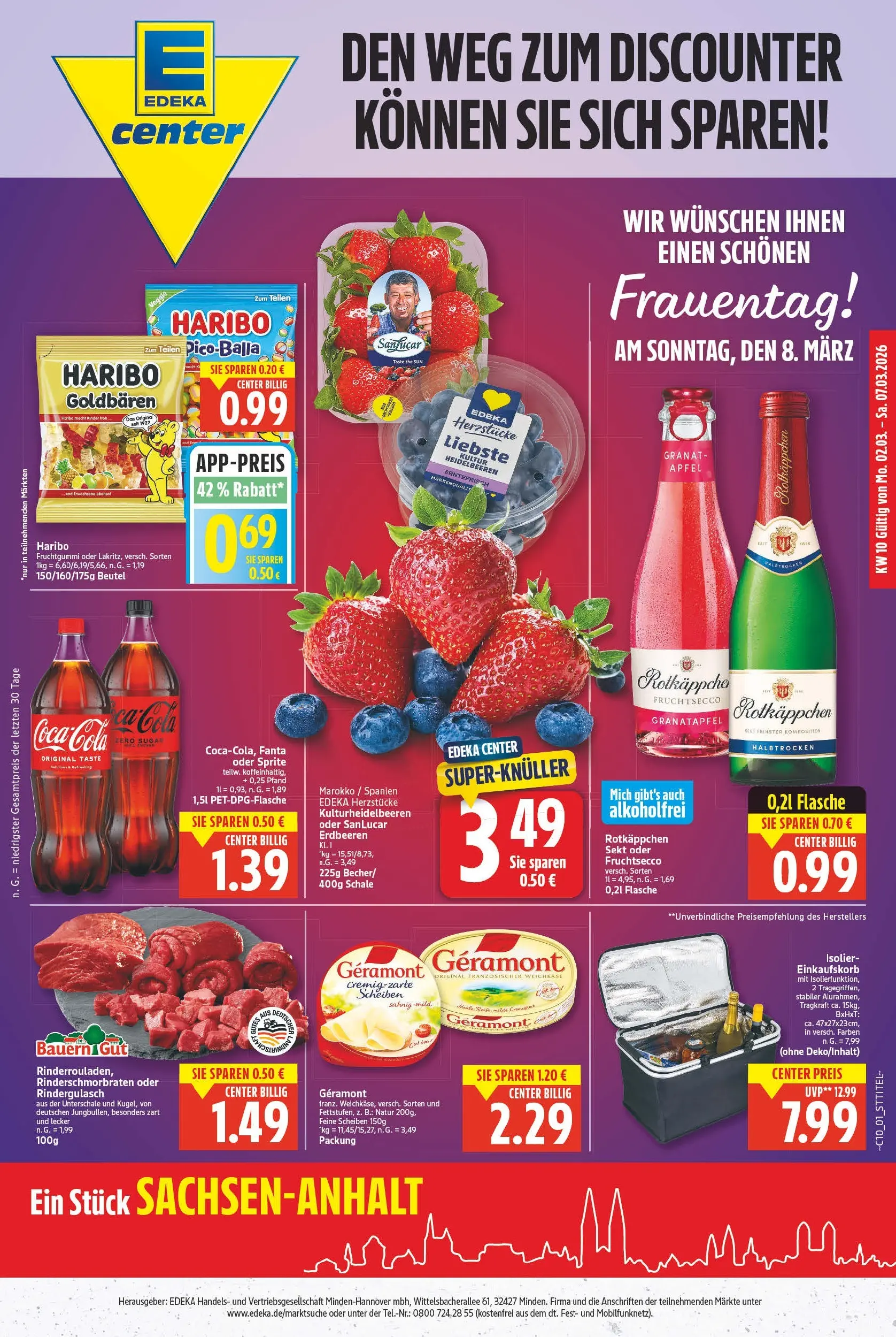 E center Prospekt Magdeburg	 (ab 02.03.2026) » Angebote Online | Seite: 1 | Produkte: Rindergulasch, Fanta, Fruchtsecco, Erdbeeren
