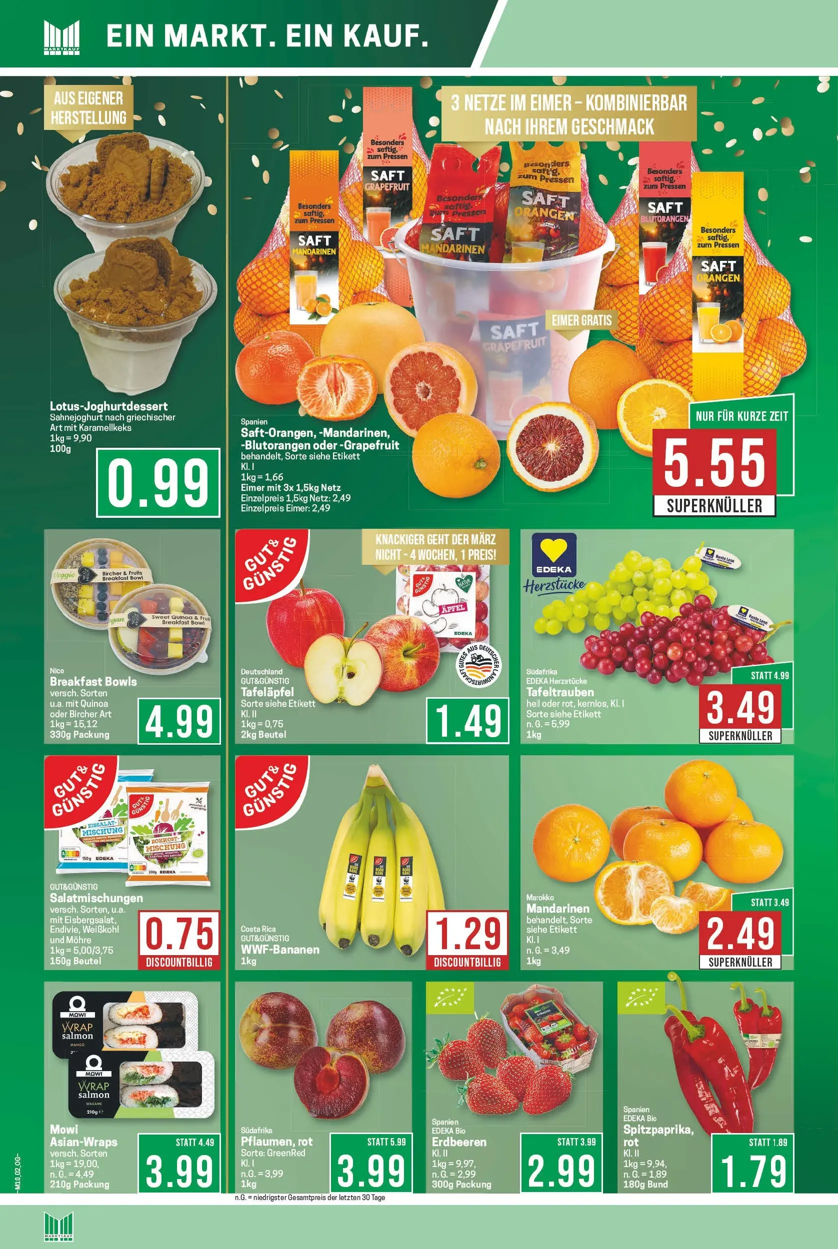Marktkauf Prospekt Bad Salzuflen (ab 02.03.2026) » Angebote online | Seite: 2 | Produkte: Mandarinen, Orangen, Grapefruit, Saft