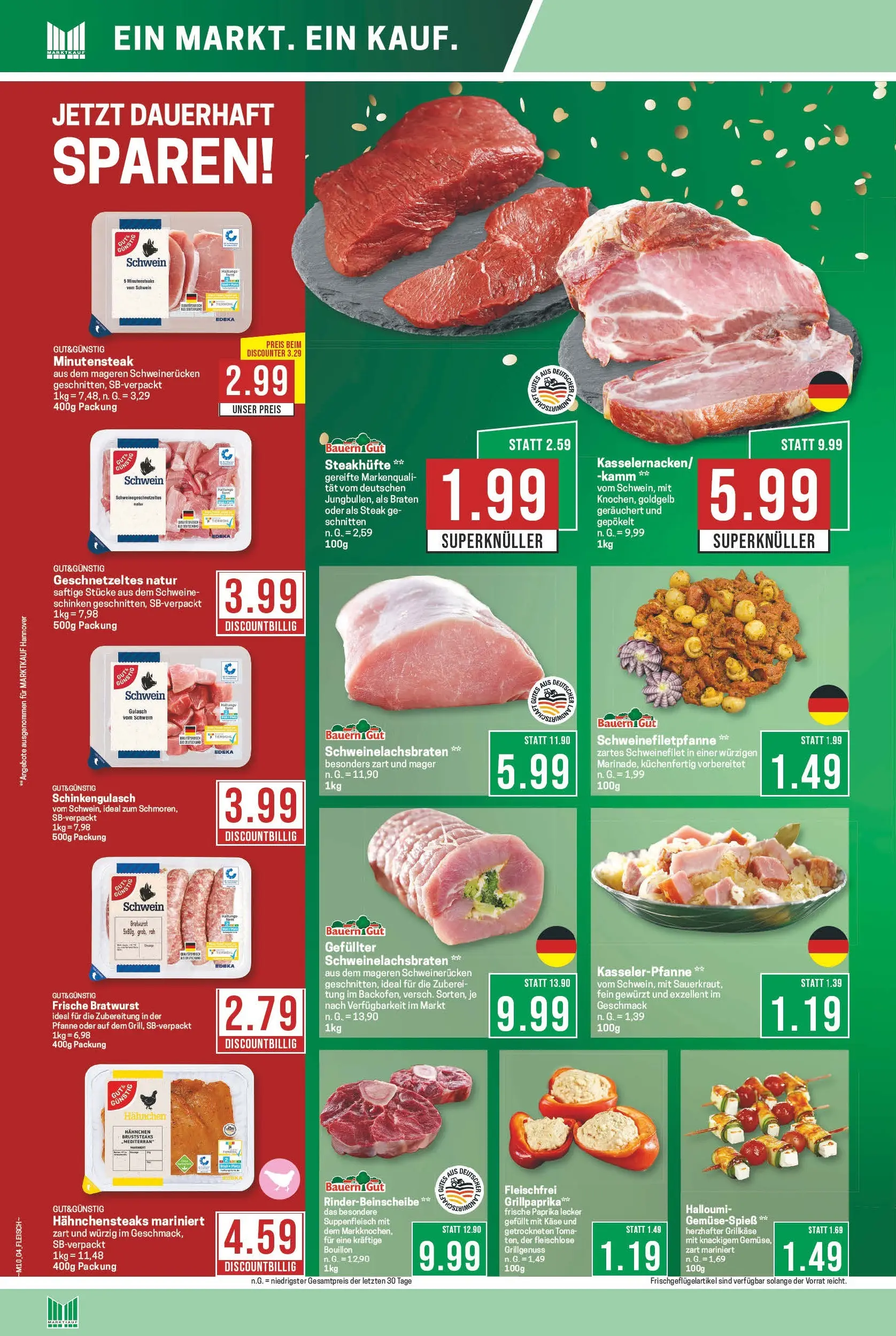 Marktkauf Prospekt Bad Salzuflen (ab 02.03.2026) » Angebote online | Seite: 4 | Produkte: Hahnchen, Schweinefilet, Gulasch, Schweinerucken