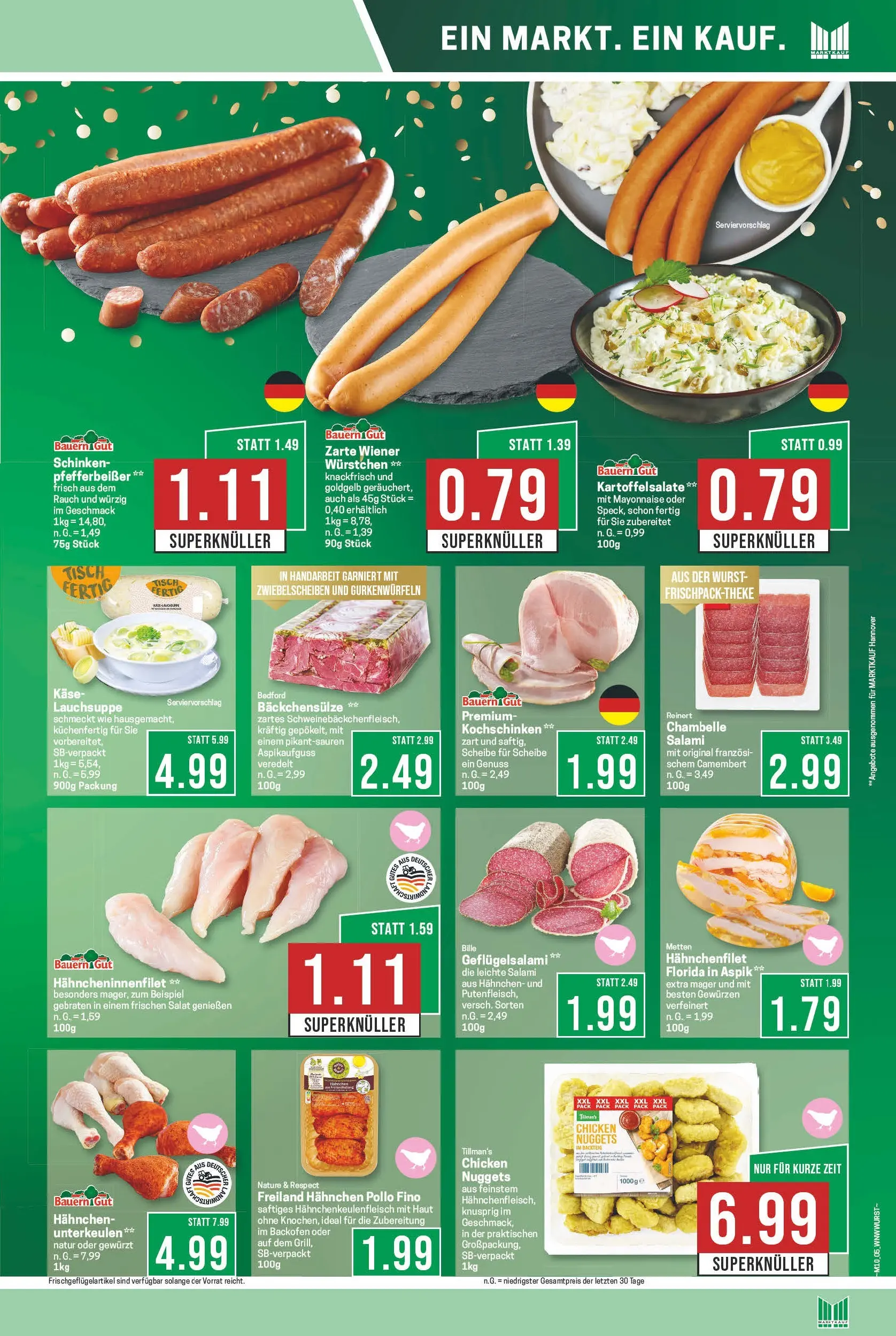 Marktkauf Prospekt Bad Salzuflen (ab 02.03.2026) » Angebote online | Seite: 5 | Produkte: Hahnchen, Tisch, Salami, Schinken