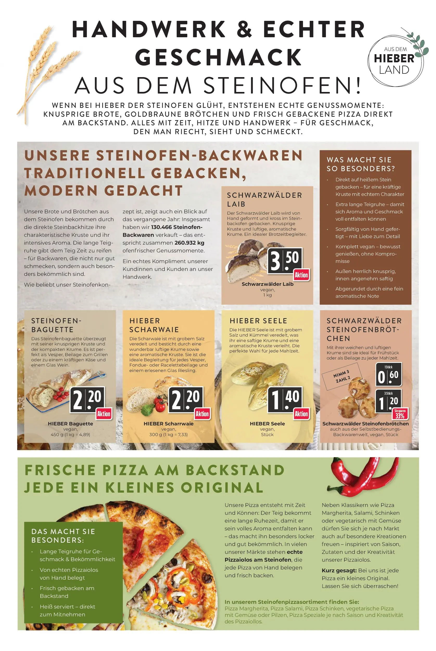 Angebote - Hieber's Frischecenter: Meine Woche (ab 01.03.2026) zum Blättern | Seite: 2 | Produkte: Baguette, Gemüse, Backofen, Pizza