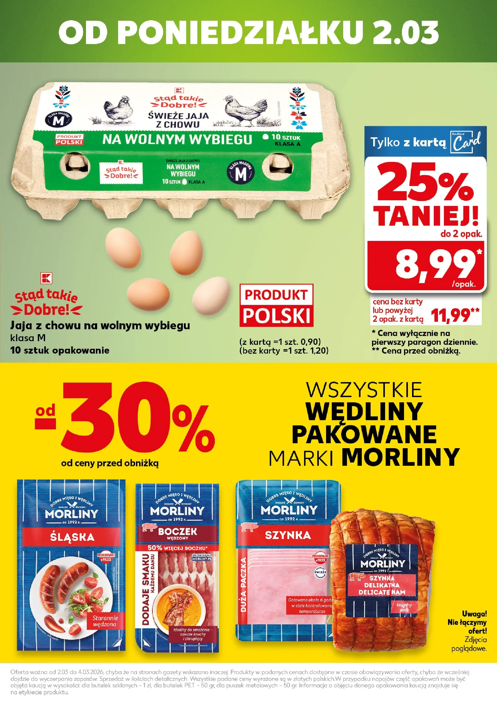 Kaufland gazetka - Mocny start od 02.03.2026 - od jutra PDF | Strona: 3 | Produkty: Karta, Szynka, Boczek, Wędliny