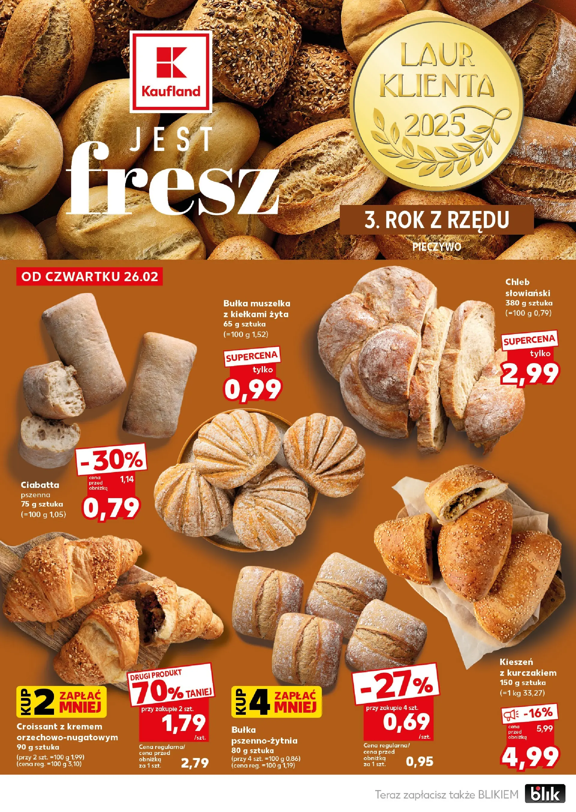 Kaufland gazetka - Mocny start od 02.03.2026 - od jutra PDF | Strona: 14 | Produkty: Pieczywo, Chleb słowiański, Bułka, Ciabatta