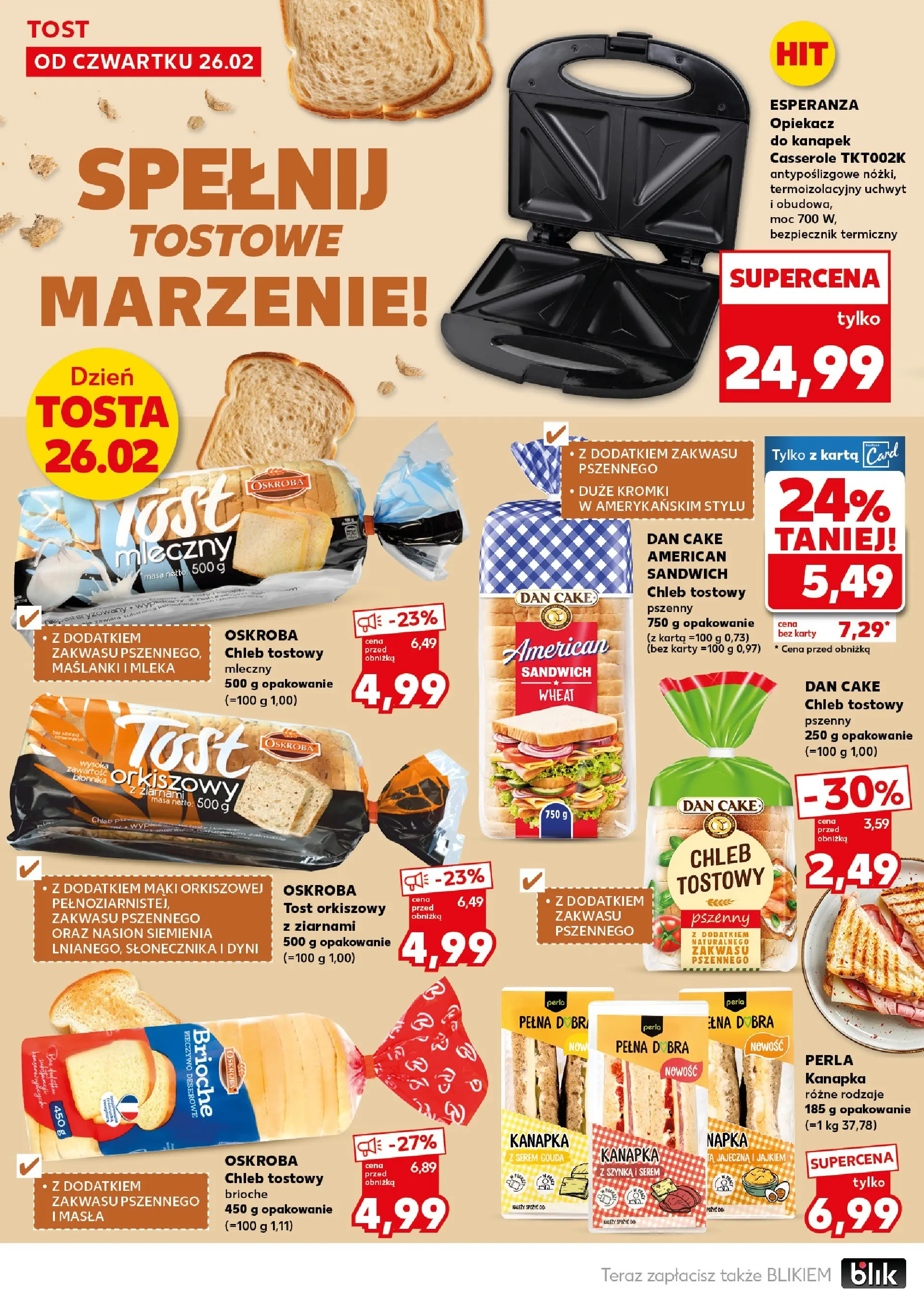 Kaufland gazetka - Mocny start od 02.03.2026 - od jutra PDF | Strona: 20 | Produkty: Pieczywo, Karta, Chleb tostowy, Opiekacz