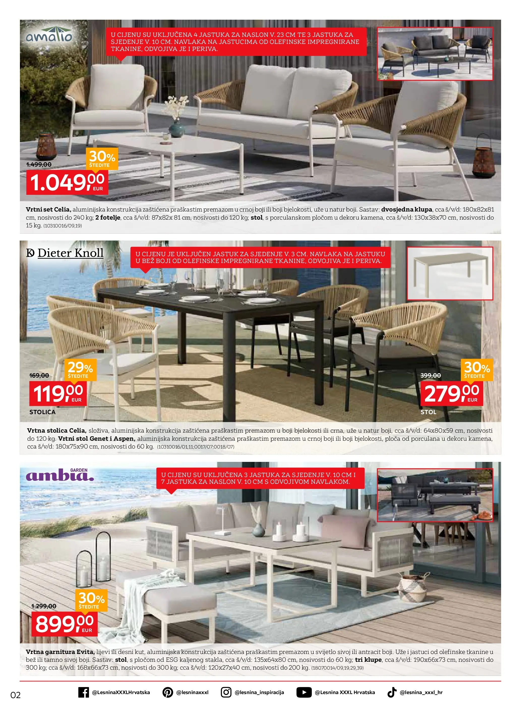 Lesnina - Lesnina XXXL: Uzivanje na otvorenom katalog do 26.03.2026 novi od 23.02.2026 na listanje > letak digitalni | Stranica: 2 | Proizvodi: Jastuk, Stol, Stolica, Vrtna garnitura