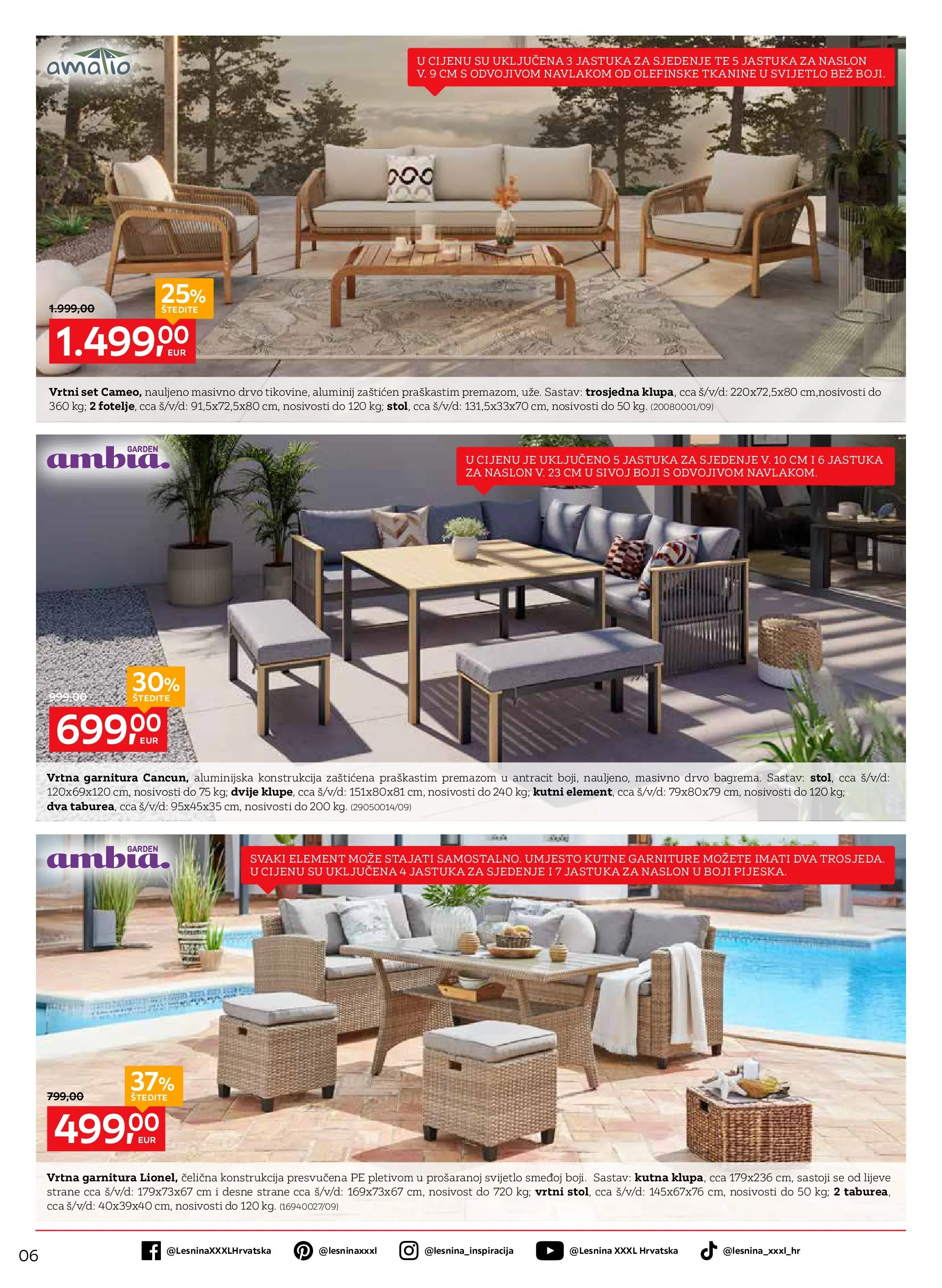 Lesnina - Lesnina XXXL: Uzivanje na otvorenom katalog do 26.03.2026 novi od 23.02.2026 na listanje > letak digitalni | Stranica: 6 | Proizvodi: Vrtna garnitura