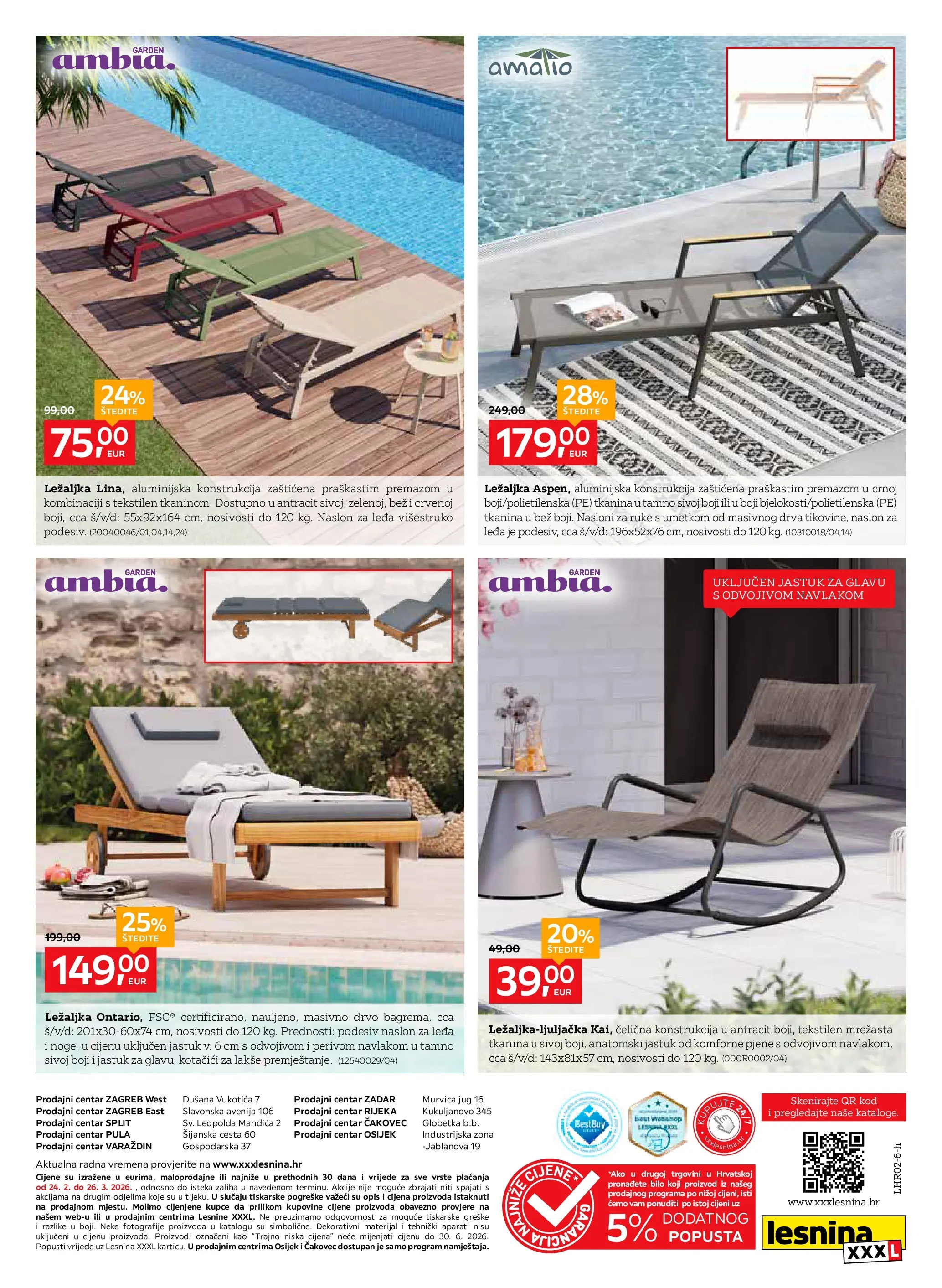 Lesnina - Lesnina XXXL: Uzivanje na otvorenom katalog do 26.03.2026 novi od 23.02.2026 na listanje > letak digitalni | Stranica: 8 | Proizvodi: Jastuk, Ležaljka
