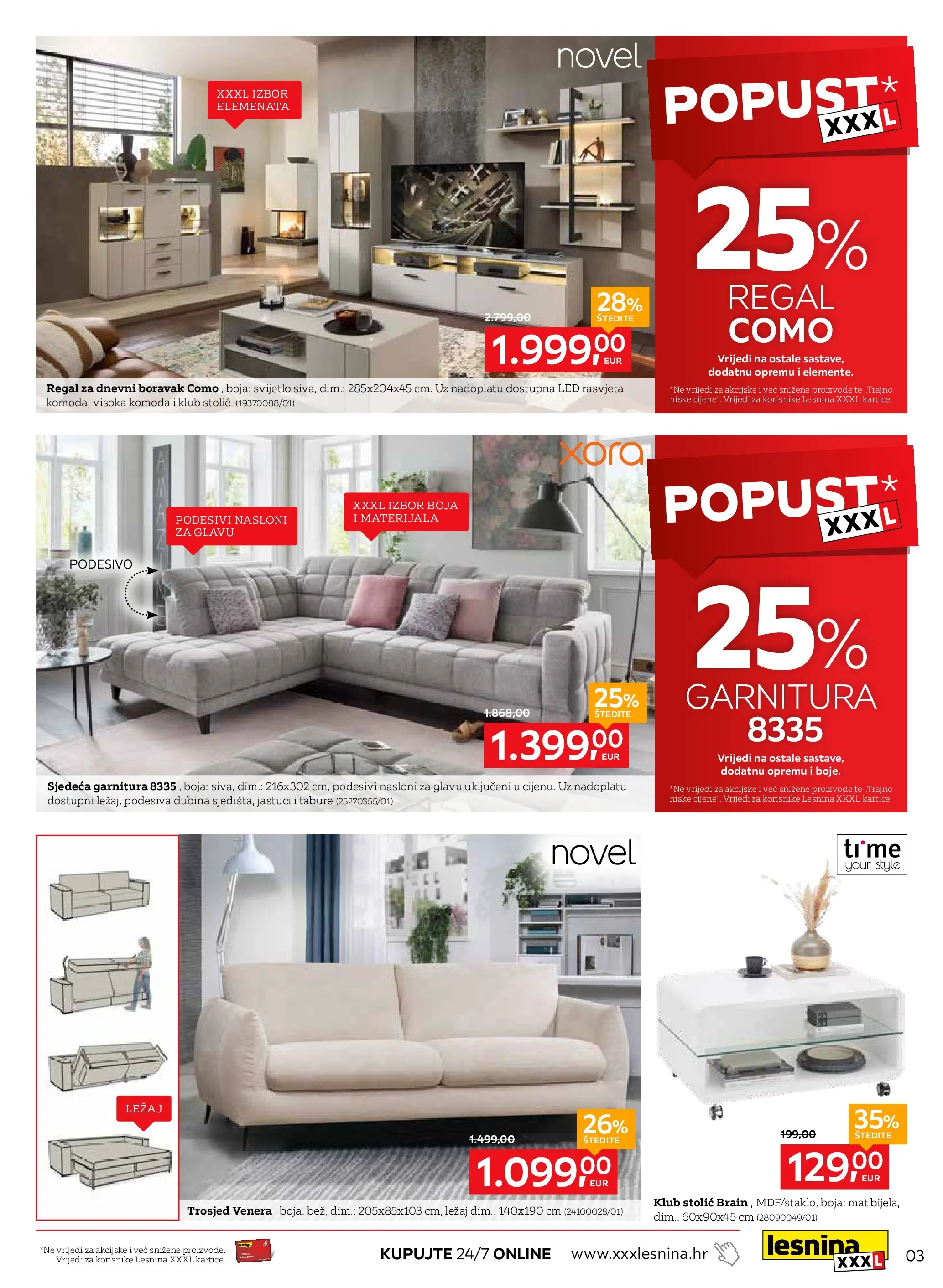 Lesnina - Lesnina XXXL: Funkcionalno i udobno katalog do 26.03.2026 novi od 23.02.2026 na listanje > letak digitalni | Stranica: 3 | Proizvodi: Komoda, Trosjed, Stolić, Tabure