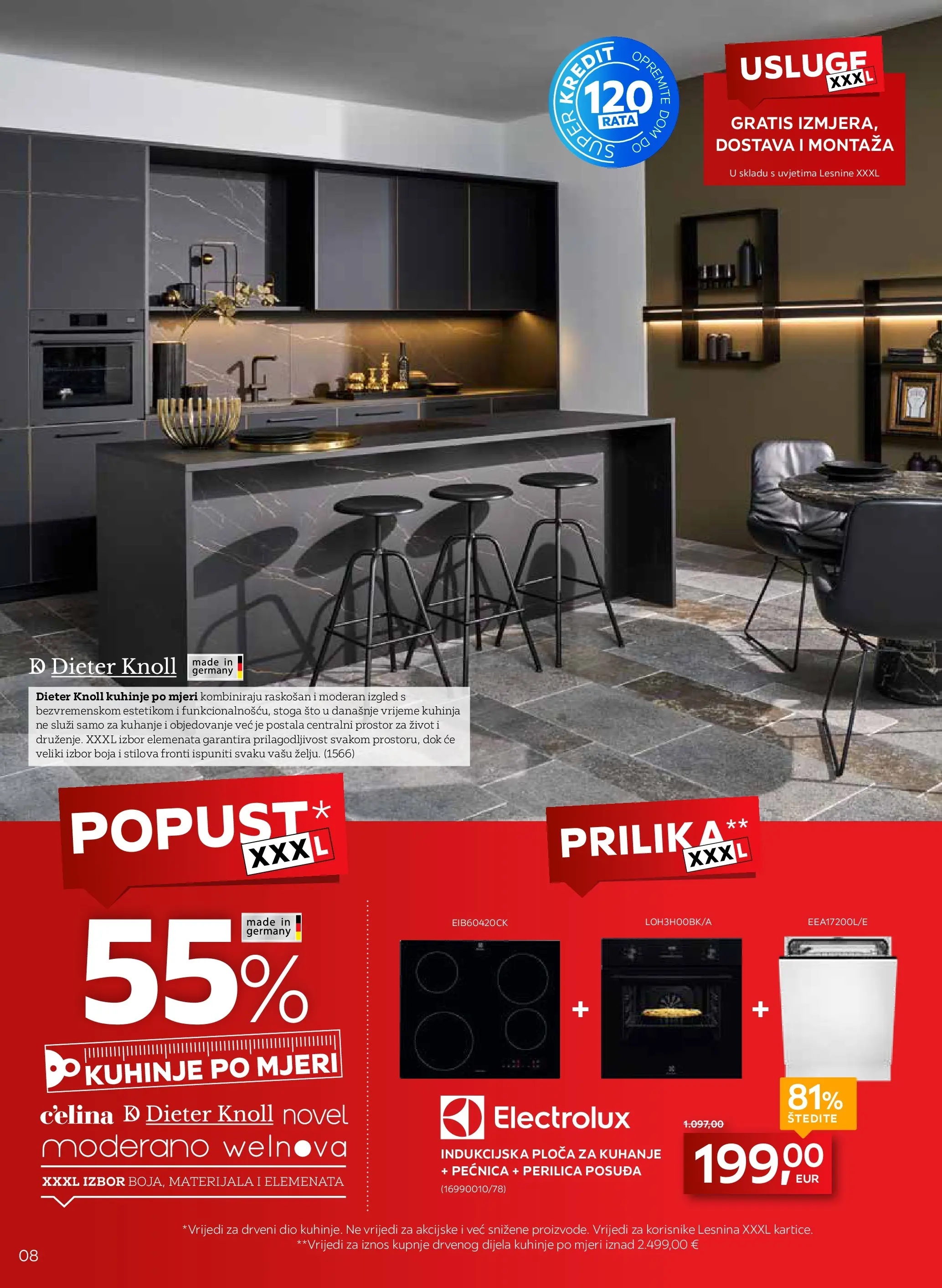 Lesnina - Lesnina XXXL: Funkcionalno i udobno katalog do 26.03.2026 novi od 23.02.2026 na listanje > letak digitalni | Stranica: 8 | Proizvodi: Perilica posuđa, Indukcijska ploča, Kuhinja, Ploča za kuhanje