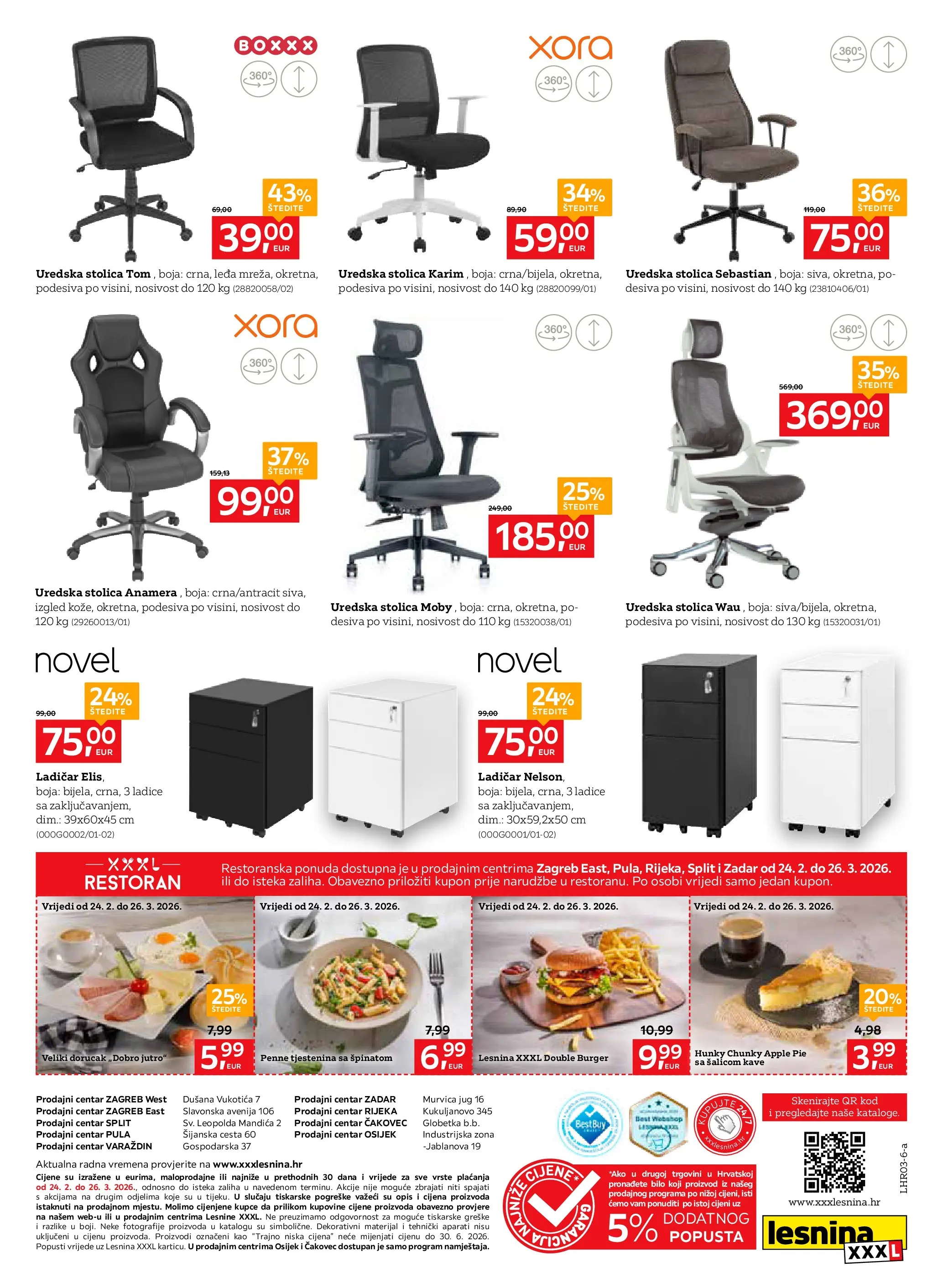 Lesnina - Lesnina XXXL: Funkcionalno i udobno katalog do 26.03.2026 novi od 23.02.2026 na listanje > letak digitalni | Stranica: 12 | Proizvodi: Stolica, Tjestenina, Ladice, Uredska stolica