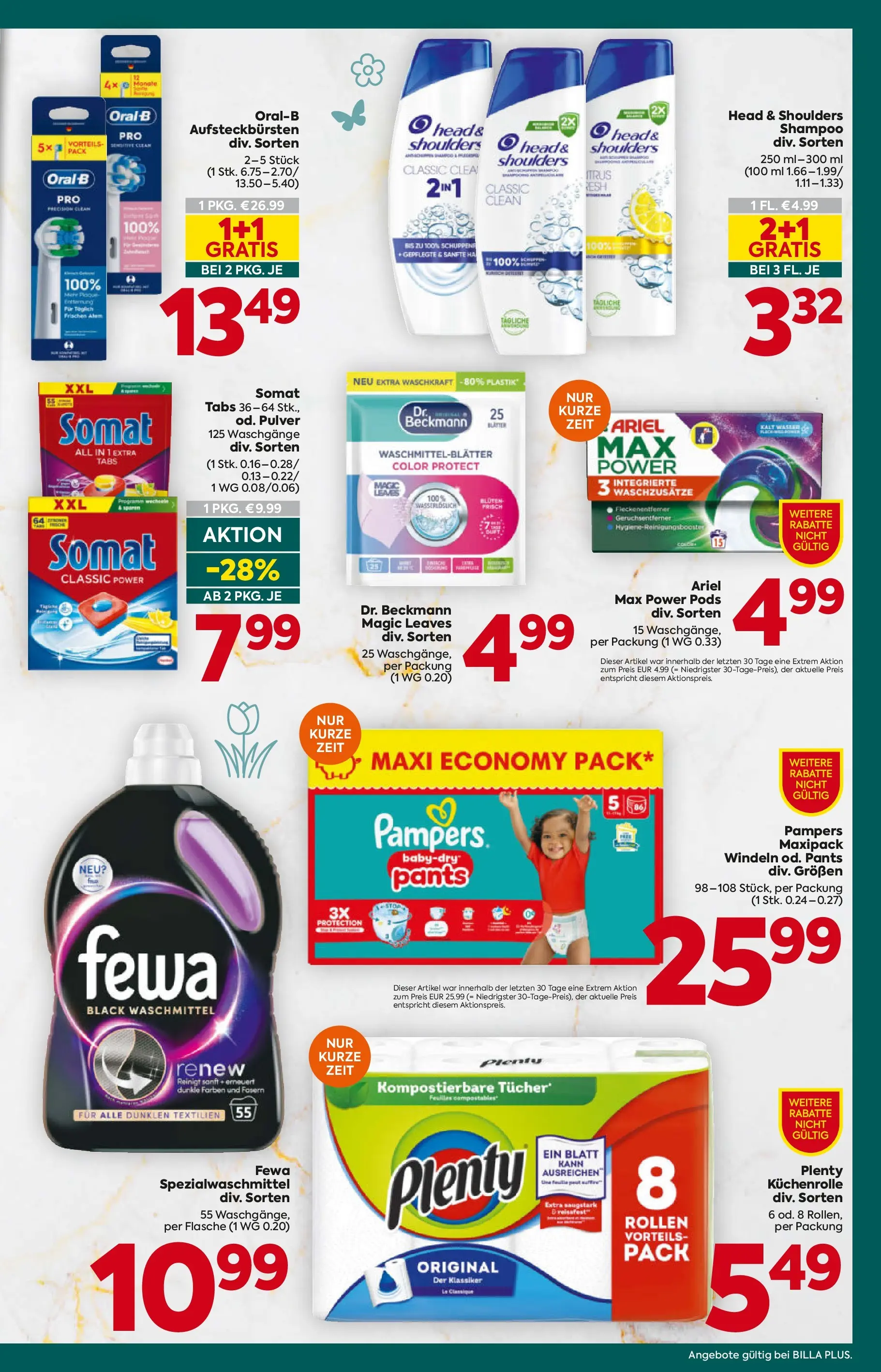 Billa Plus Flugblatt - Niederösterreich von 05.03.2026 - Aktuelle Angebote | Seite: 15 | Produkte: Pampers, Shampoo, Fleckenentferner, Waschmittel