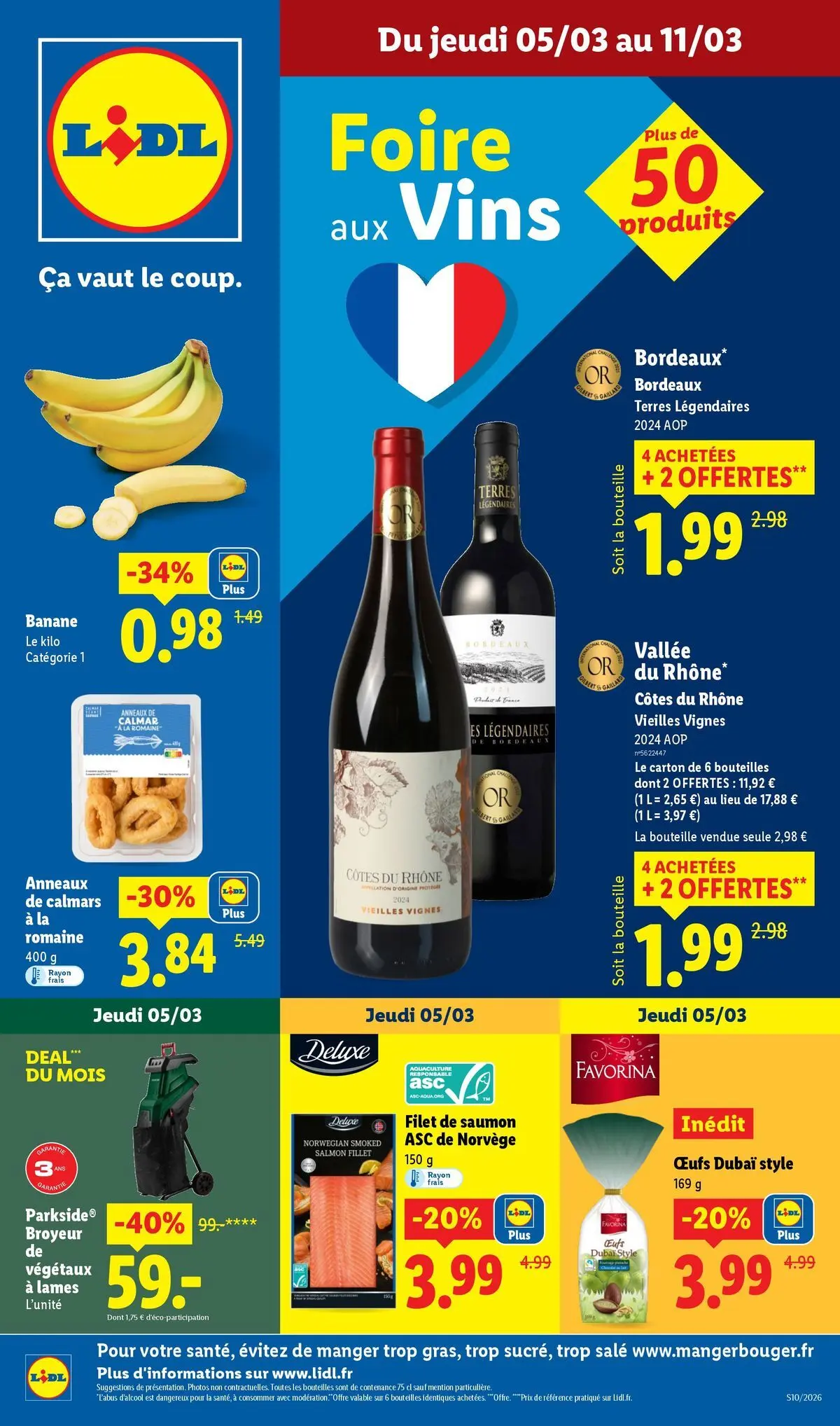 Catalogue LIDL du 05/03/2026 | Promo prospectus en ligne | Page: 1 | Produits: Broyeur, Filet de saumon, Banane, Œufs Catalogue LIDL du 05/03/2026 | Promo prospectus en ligne | Page: 1 | Produits: Broyeur, Filet de saumon, Banane, Œufs