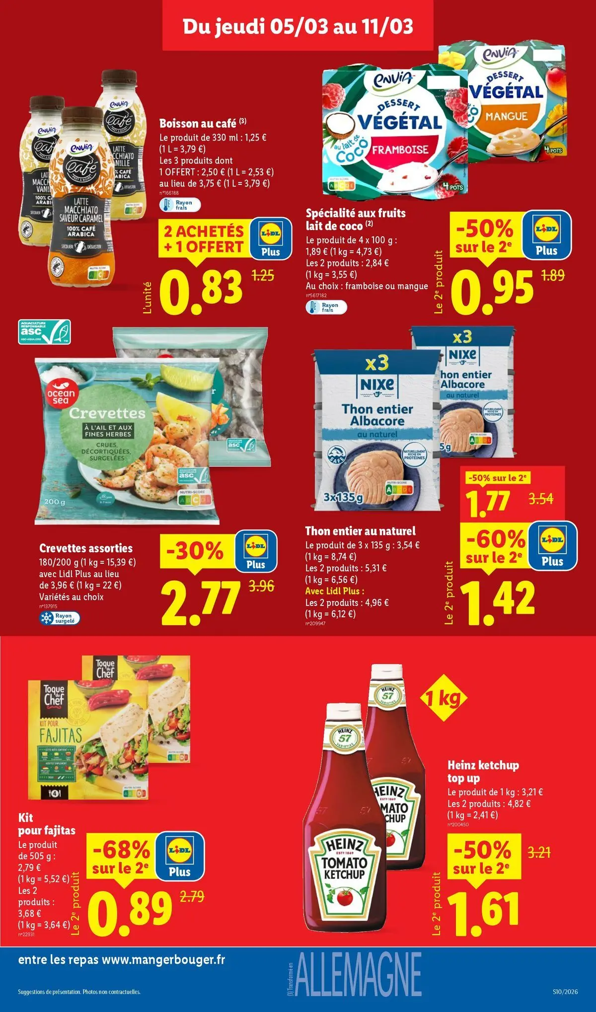 Catalogue LIDL du 05/03/2026 | Promo prospectus en ligne | Page: 11 | Produits: Lait de coco, Thon, Lait, Ketchup Catalogue LIDL du 05/03/2026 | Promo prospectus en ligne | Page: 11 | Produits: Lait de coco, Thon, Lait, Ketchup