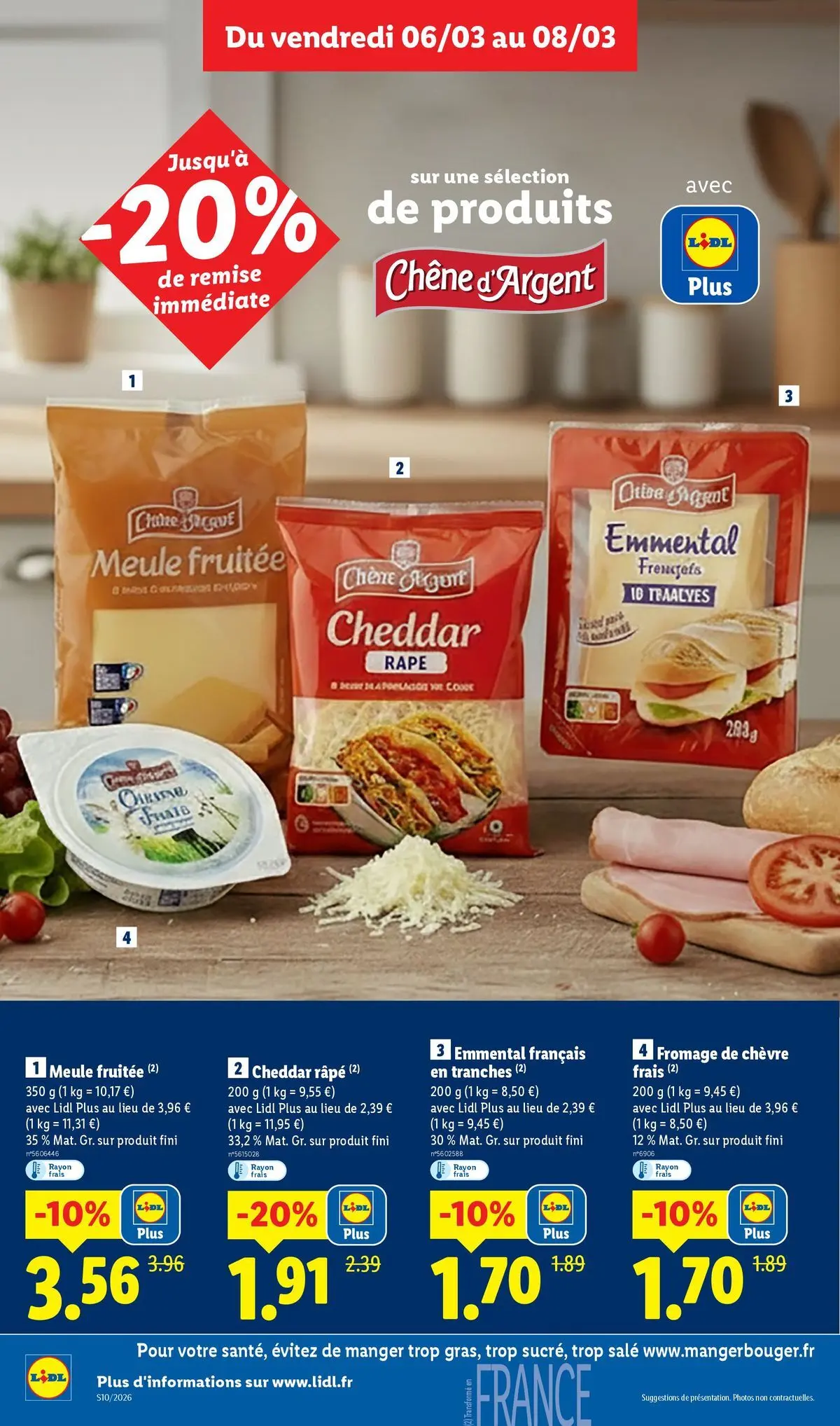 Catalogue LIDL du 05/03/2026 | Promo prospectus en ligne | Page: 12 | Produits: Fromage de chèvre, Emmental, Fromage, Cheddar Catalogue LIDL du 05/03/2026 | Promo prospectus en ligne | Page: 12 | Produits: Fromage de chèvre, Emmental, Fromage, Cheddar