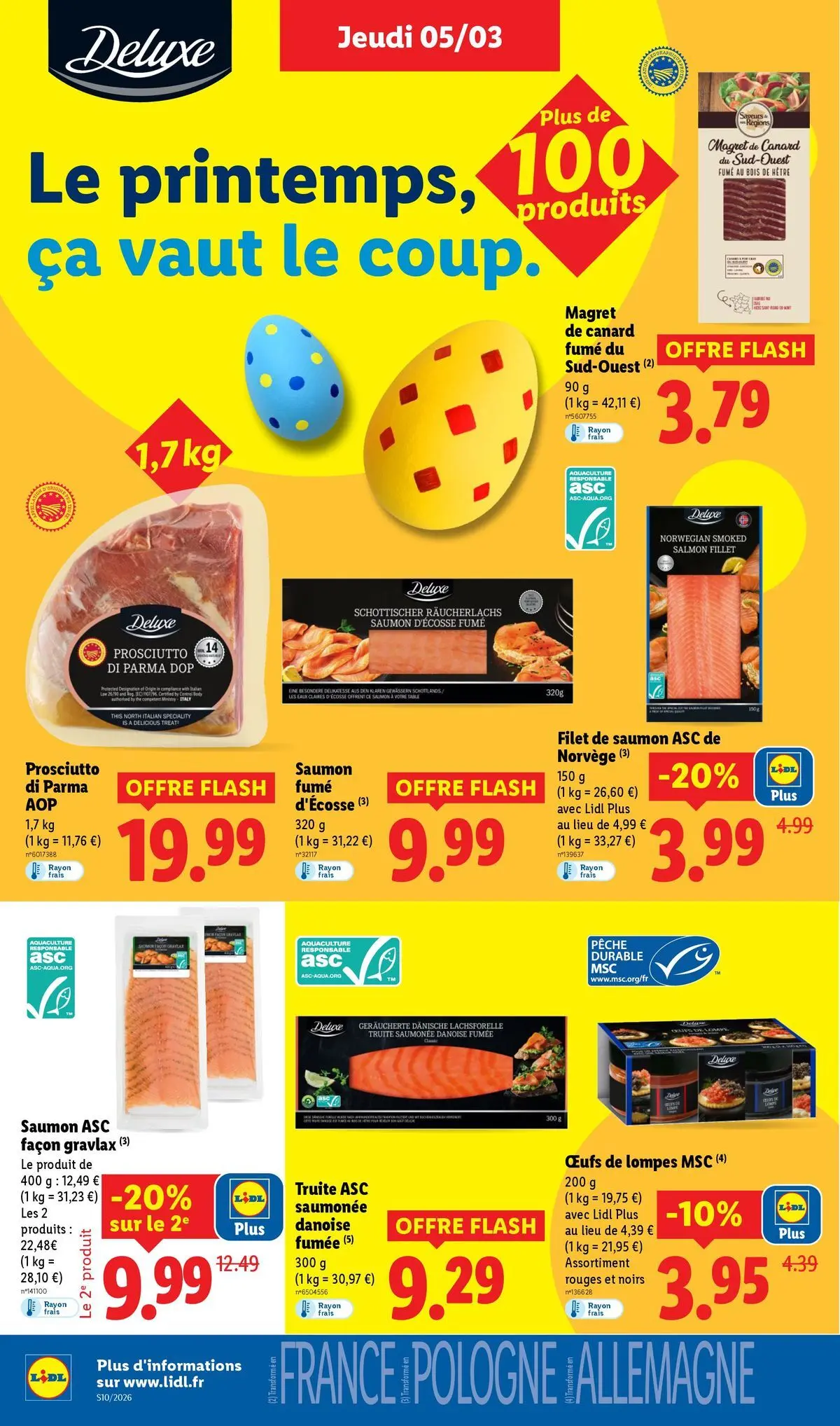 Catalogue LIDL du 05/03/2026 | Promo prospectus en ligne | Page: 20 | Produits: Pêche, Saumon fumé, Table, Œufs Catalogue LIDL du 05/03/2026 | Promo prospectus en ligne | Page: 20 | Produits: Pêche, Saumon fumé, Table, Œufs
