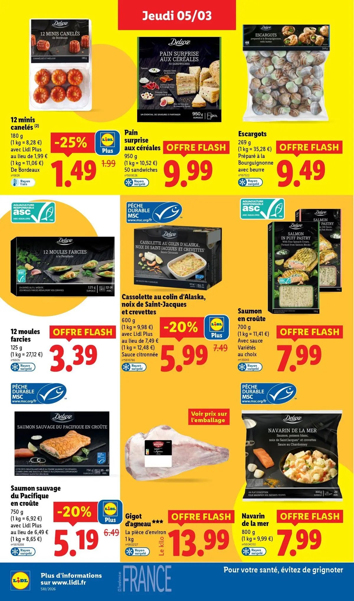 Catalogue LIDL du 05/03/2026 | Promo prospectus en ligne | Page: 22 | Produits: Pain surprise, Crevettes, Beurre, Saumon Catalogue LIDL du 05/03/2026 | Promo prospectus en ligne | Page: 22 | Produits: Pain surprise, Crevettes, Beurre, Saumon