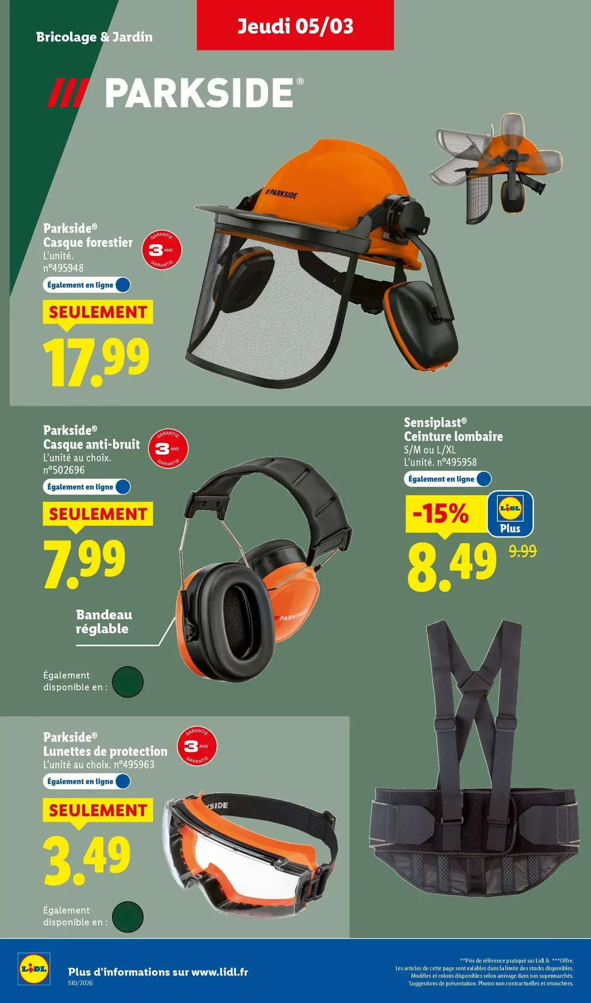 Catalogue LIDL du 05/03/2026 | Promo prospectus en ligne | Page: 40 | Produits: Ceinture, Casque, Lunettes Catalogue LIDL du 05/03/2026 | Promo prospectus en ligne | Page: 40 | Produits: Ceinture, Casque, Lunettes