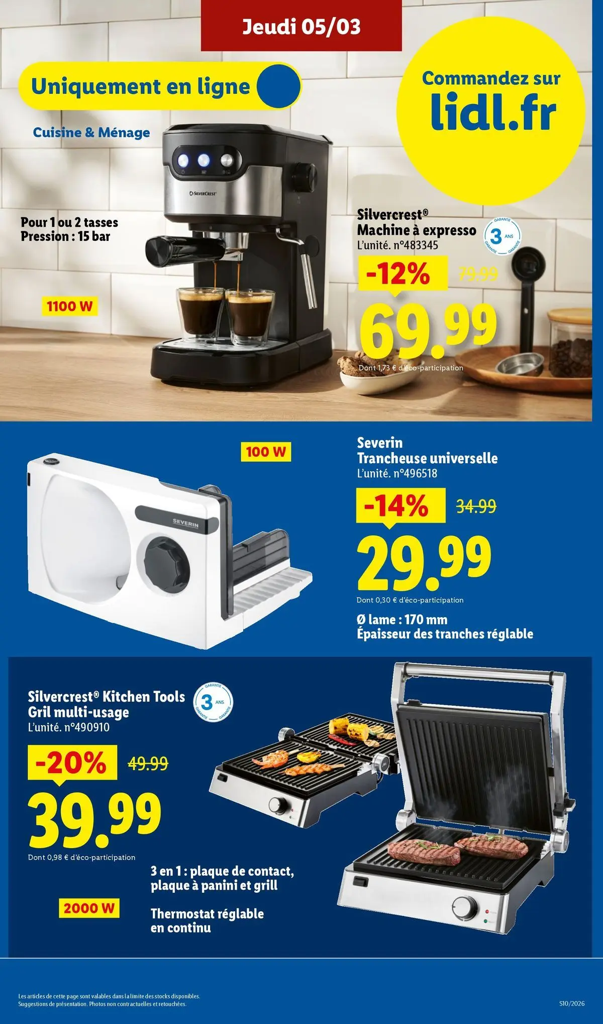 Catalogue LIDL du 05/03/2026 | Promo prospectus en ligne | Page: 45 | Produits: Grill, Trancheuse, Gril, Tasses Catalogue LIDL du 05/03/2026 | Promo prospectus en ligne | Page: 45 | Produits: Grill, Trancheuse, Gril, Tasses