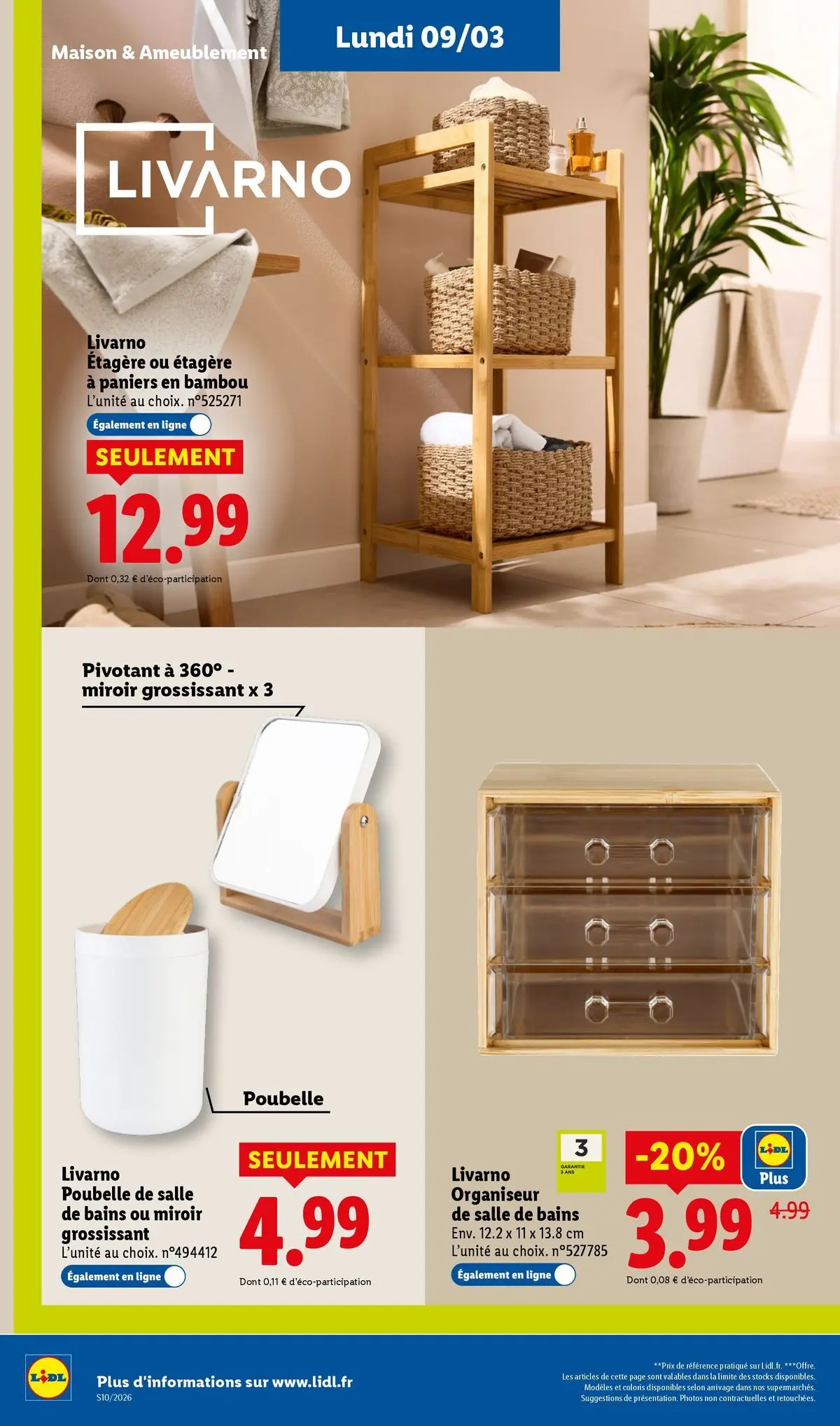 Catalogue LIDL du 05/03/2026 | Promo prospectus en ligne | Page: 66 | Produits: Poubelle, Étagère, Miroir Catalogue LIDL du 05/03/2026 | Promo prospectus en ligne | Page: 66 | Produits: Poubelle, Étagère, Miroir