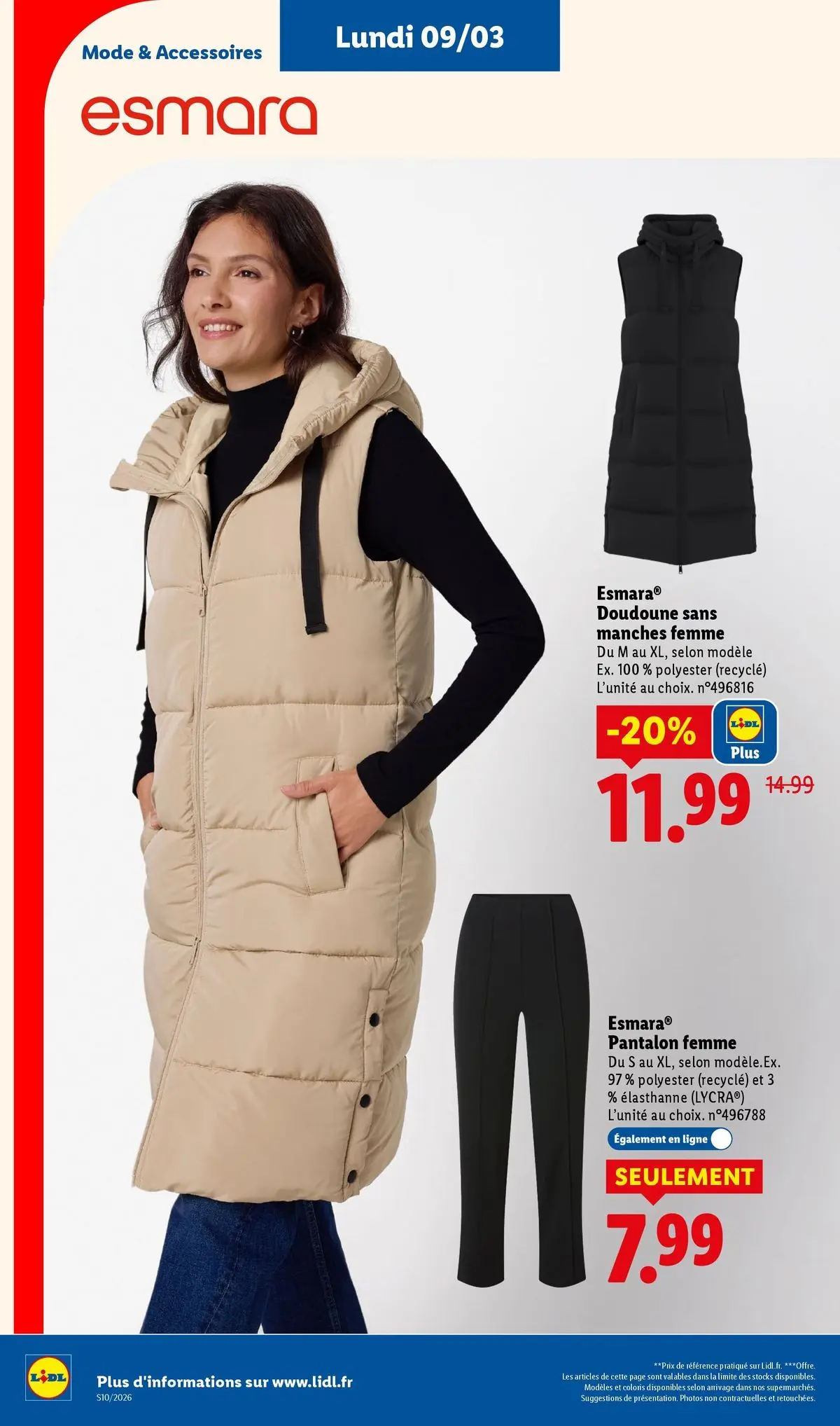 Catalogue LIDL du 05/03/2026 | Promo prospectus en ligne | Page: 70 | Produits: Pantalon, Doudoune Catalogue LIDL du 05/03/2026 | Promo prospectus en ligne | Page: 70 | Produits: Pantalon, Doudoune