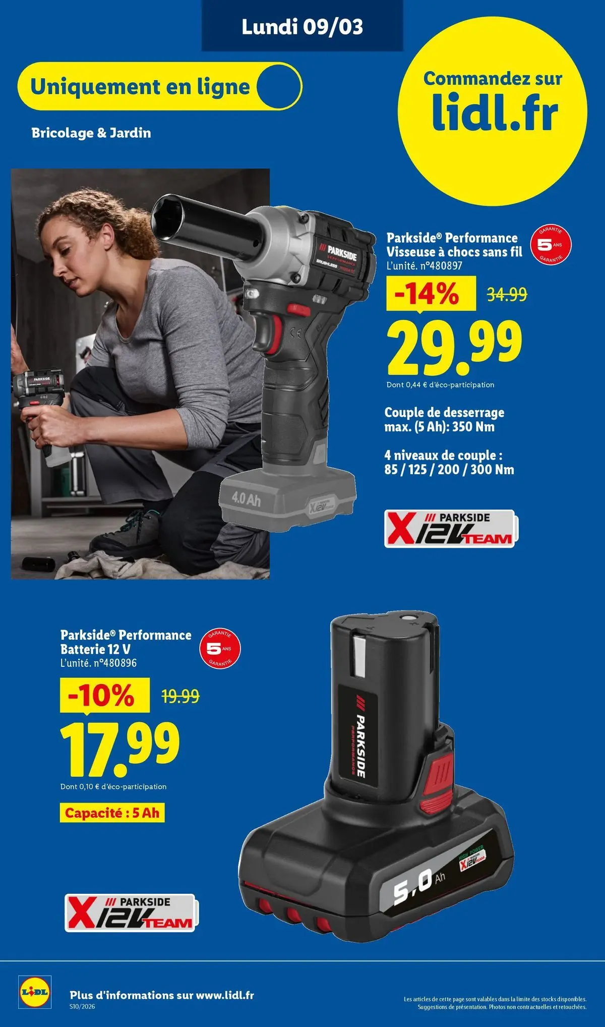 Catalogue LIDL du 05/03/2026 | Promo prospectus en ligne | Page: 76 | Produits: Batterie Catalogue LIDL du 05/03/2026 | Promo prospectus en ligne | Page: 76 | Produits: Batterie