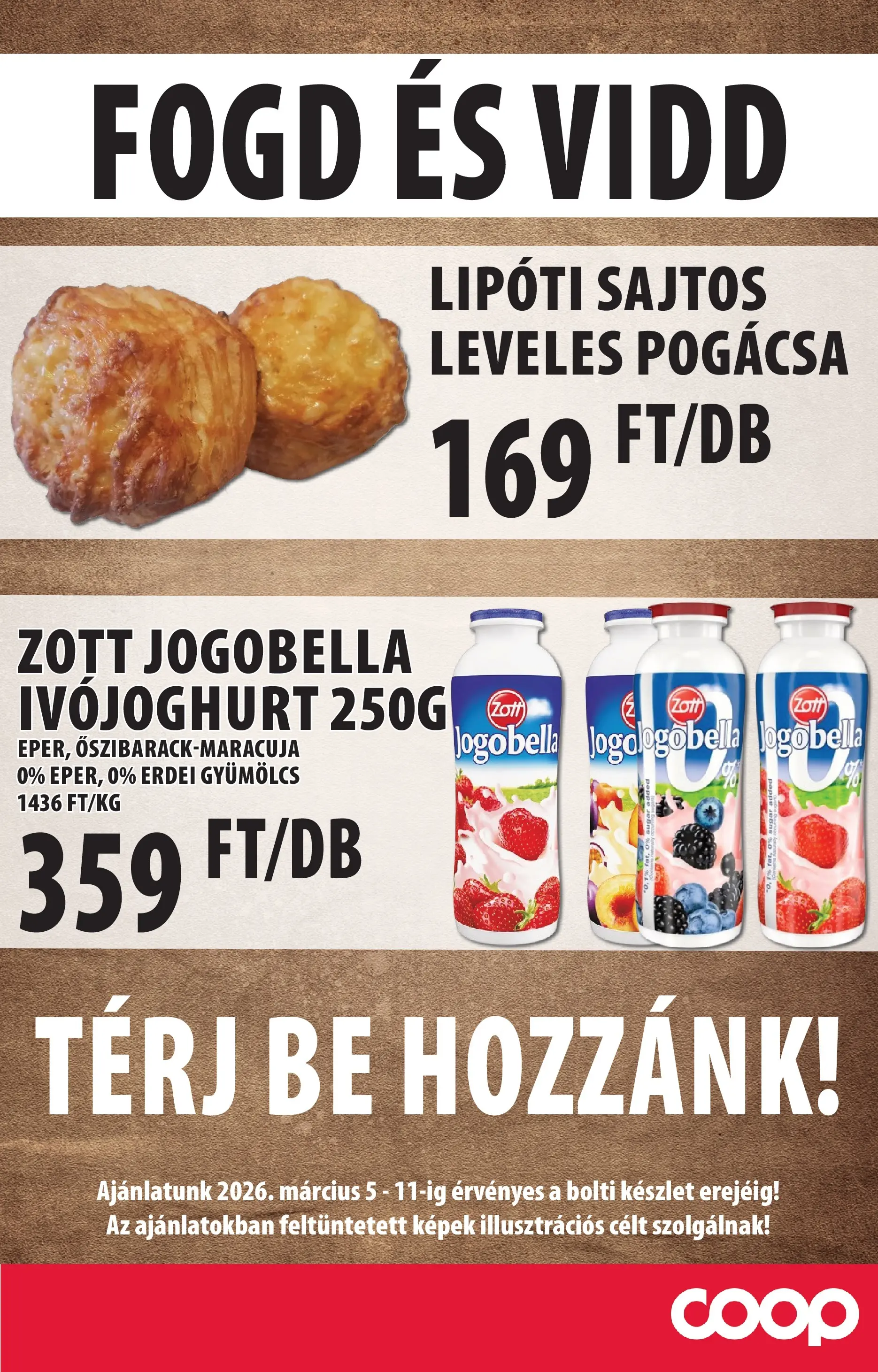 COOP Szolnok akciós újság Székesfehérvár - 2026.03.05. -tól/töl > akció, lapozható szórólap 🛍️ | Oldal: 3 | Termékek: Ivójoghurt, Gyümölcs, Pogácsa