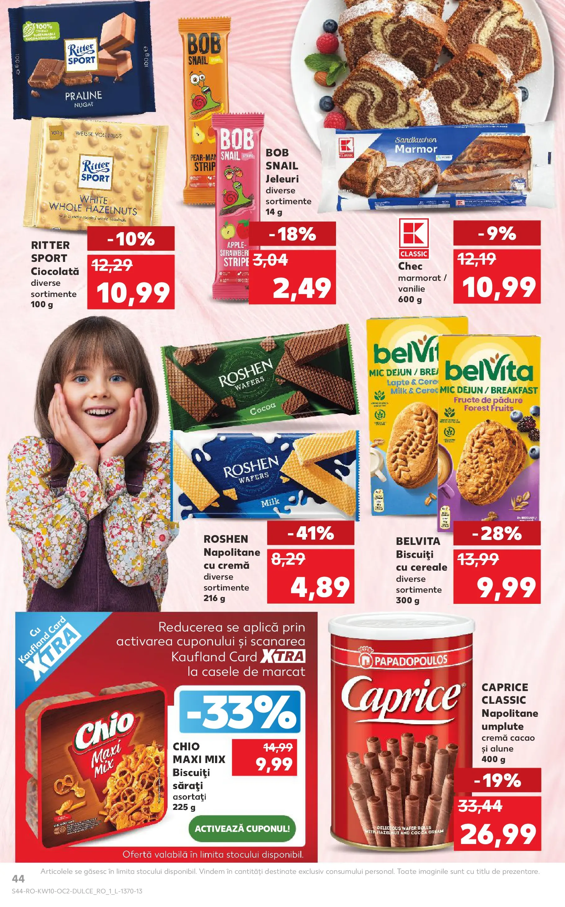 Kaufland Codlea 04.03.2026 - Revista si Oferta | Pagină: 44 | Produse: Praline, Cereale, Cacao, Fructe