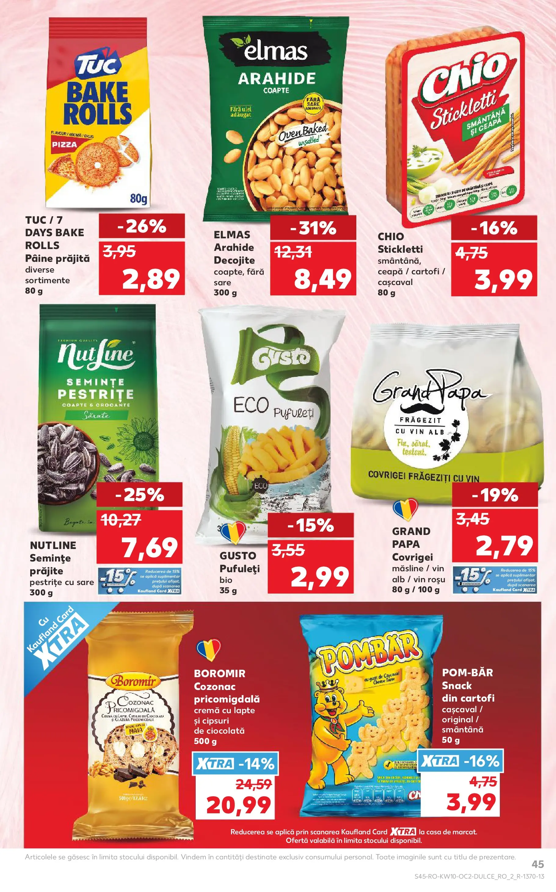 Kaufland Codlea 04.03.2026 - Revista si Oferta | Pagină: 45 | Produse: Şerit ödül, Arahide, Semințe, Lapte