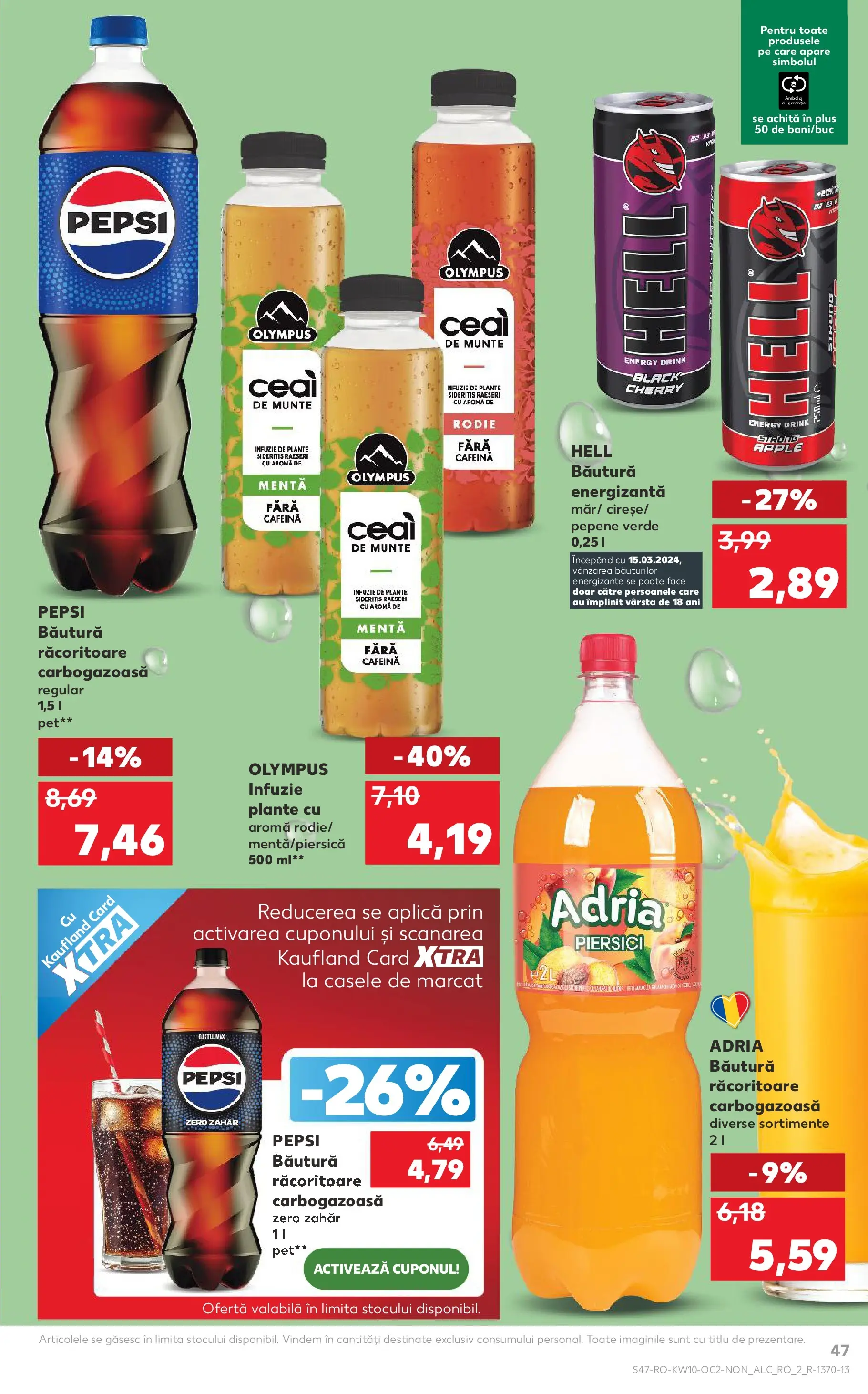 Kaufland Codlea 04.03.2026 - Revista si Oferta | Pagină: 47 | Produse: Pepene Verde, Apple, Băutură energizantă, Zahăr