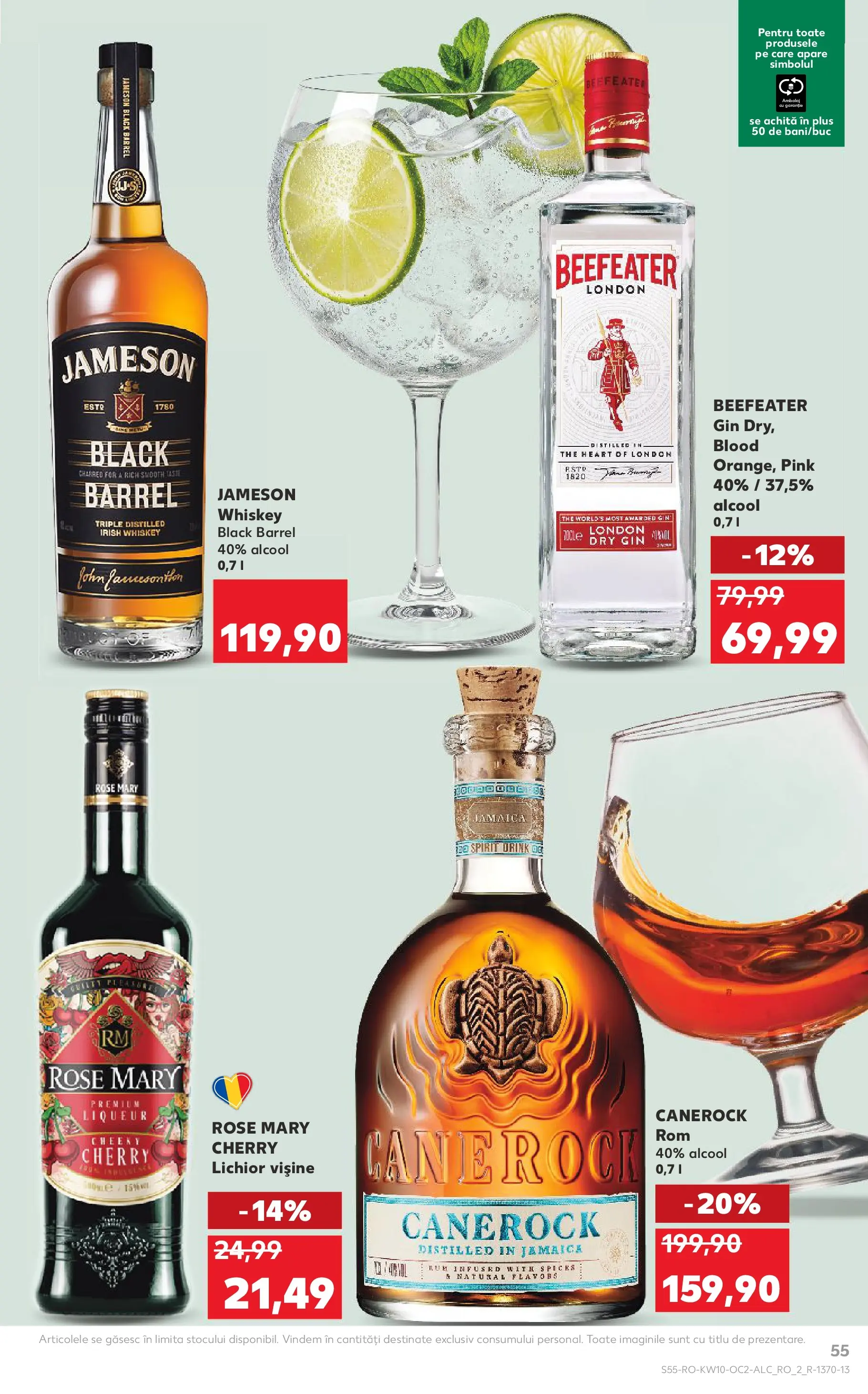 Kaufland Codlea 04.03.2026 - Revista si Oferta | Pagină: 55 | Produse: Lichior, Rom, Gin, Whiskey