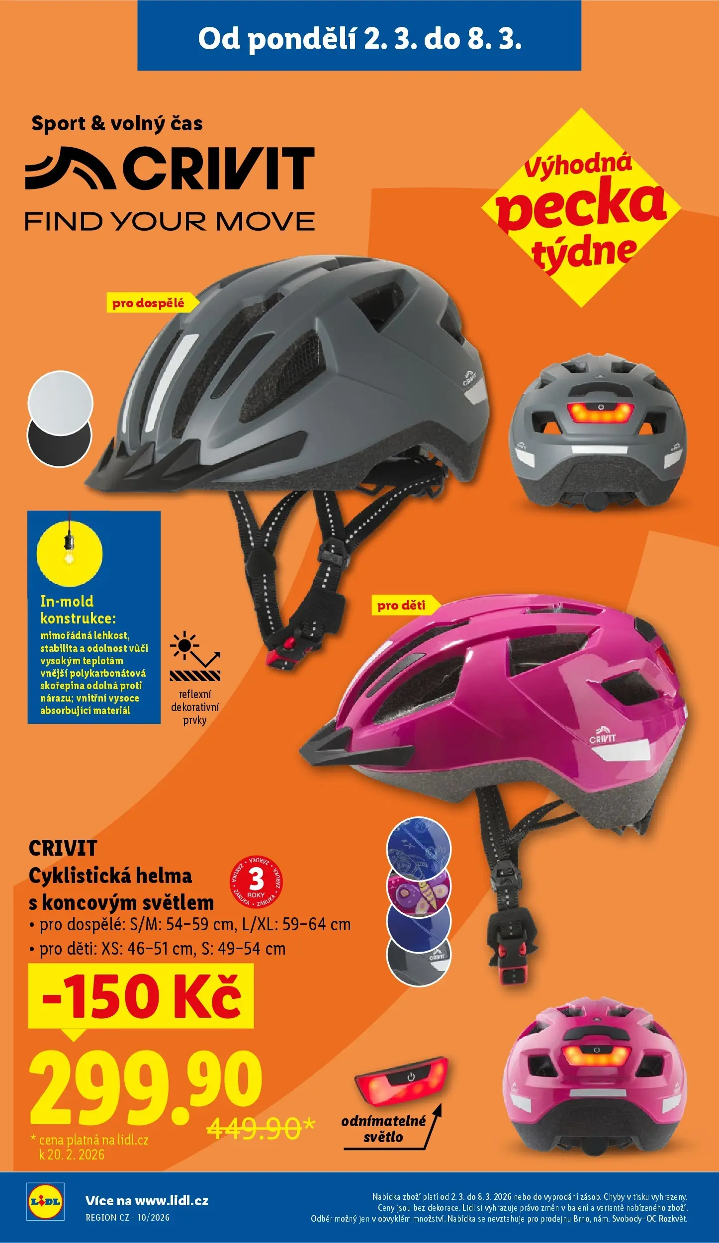 Lidl leták od 01.03.2026 - Nový akční leták | Strana: 6 | Produkty: Helma, Cyklistická helma