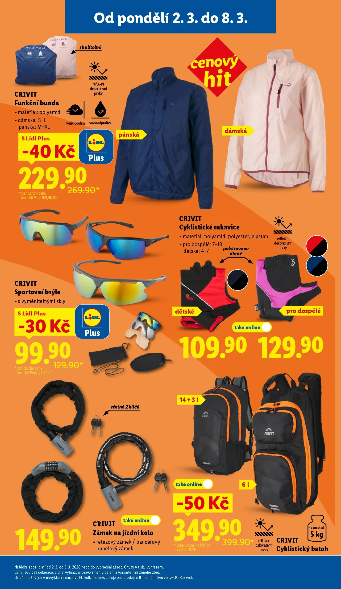 Lidl leták od 01.03.2026 - Nový akční leták | Strana: 33 | Produkty: Bunda, Batoh, Rukavice, Brýle