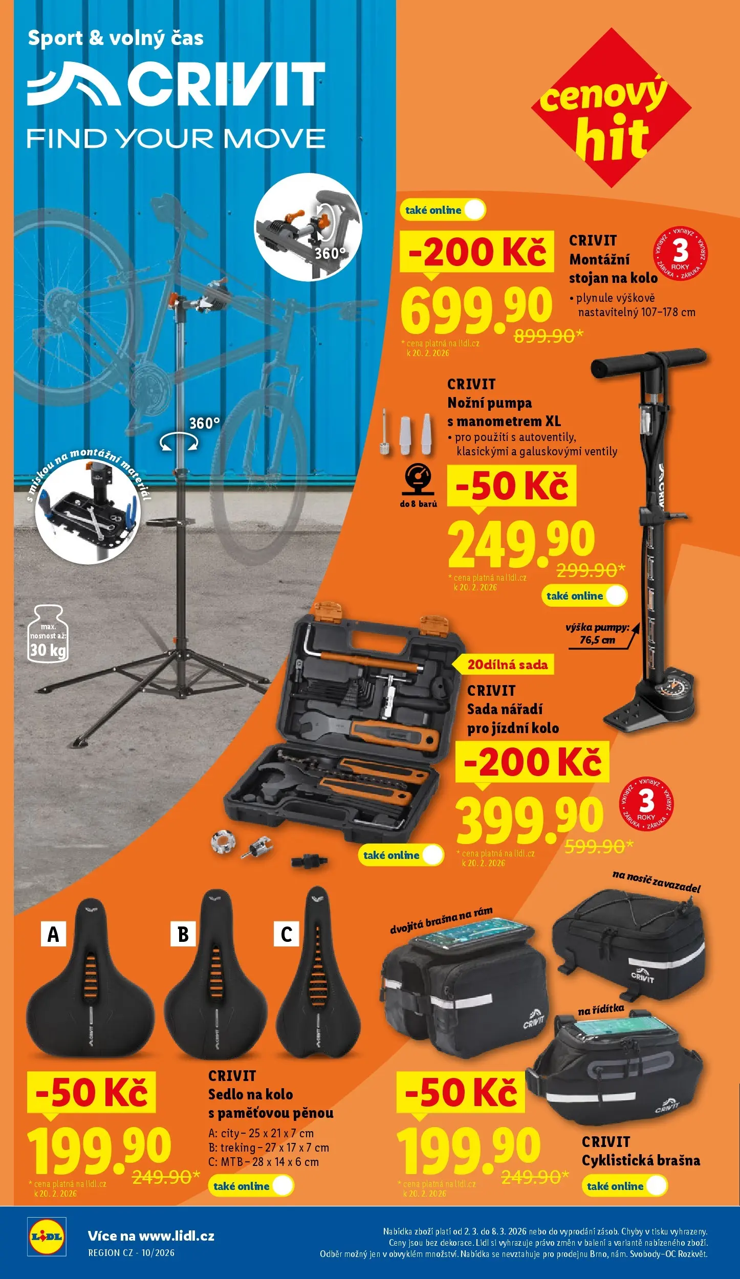 Lidl leták od 01.03.2026 - Nový akční leták | Strana: 34 | Produkty: Kolo, Nářadí, Pumpa, Stojan na kolo