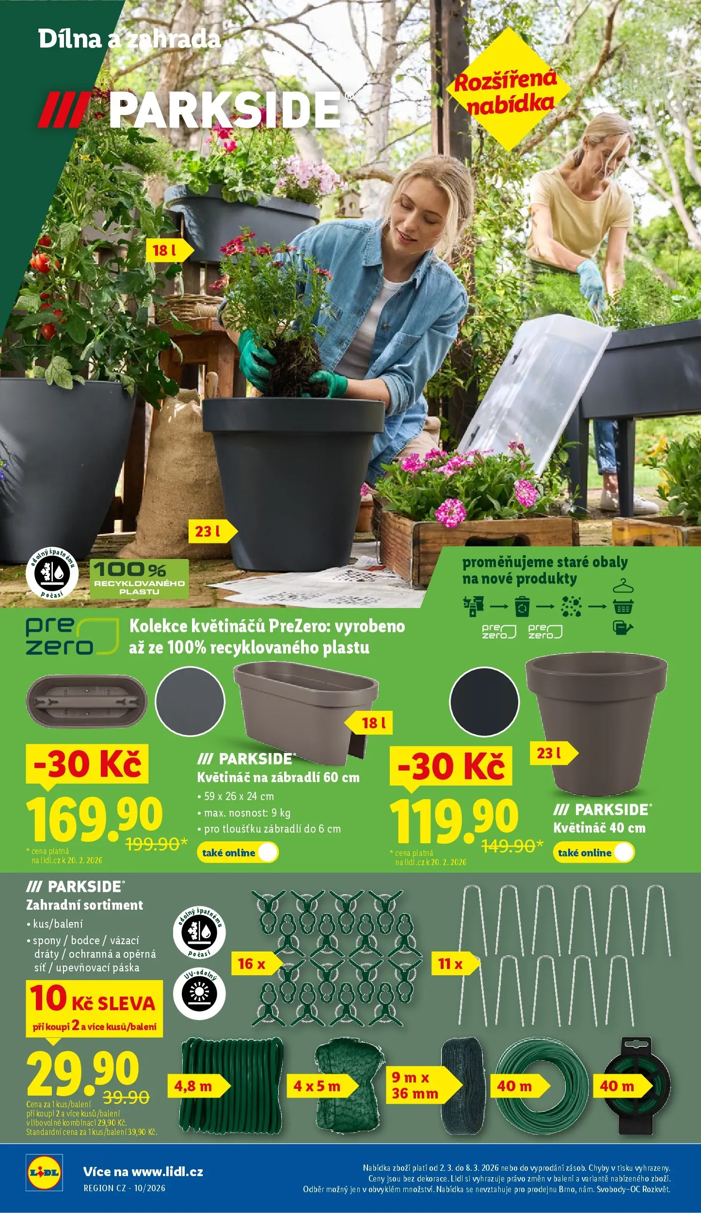 Lidl leták od 01.03.2026 - Nový akční leták | Strana: 40 | Produkty: Parkside, Síť, Zábradlí, Květináč