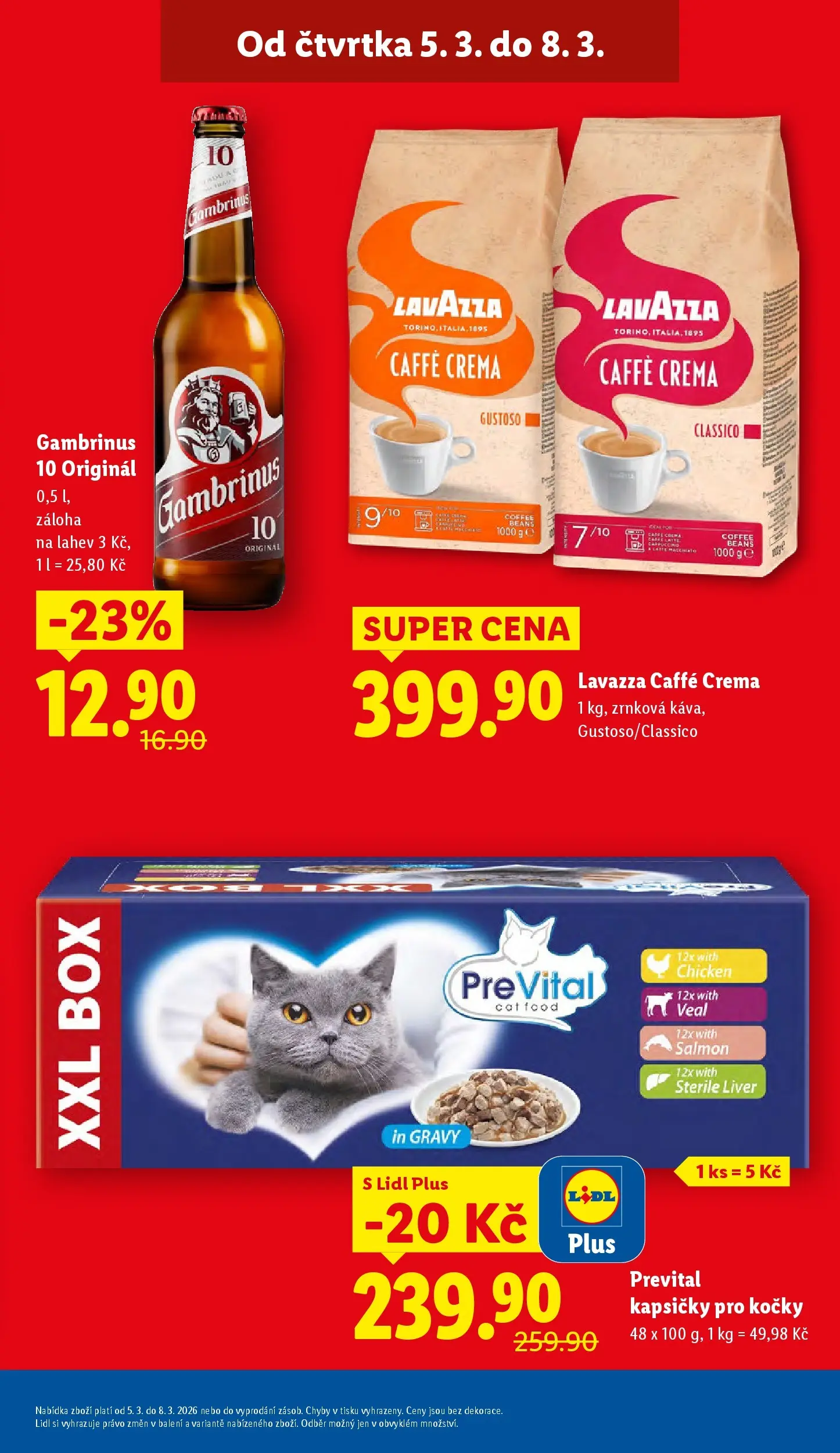 Lidl leták od 04.03.2026 - Nový akční leták | Strana: 3 | Produkty: Lavazza, Crema, Caffè crema, Gambrinus 10