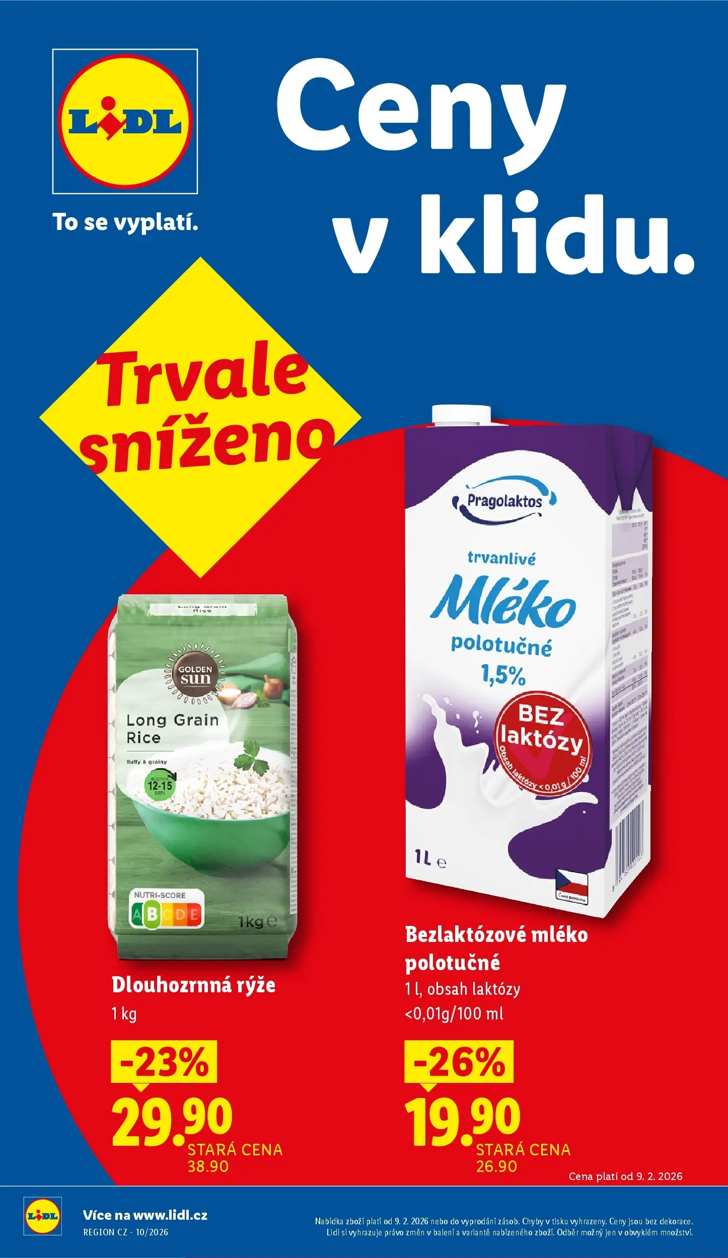Lidl leták od 04.03.2026 - Nový akční leták | Strana: 7 | Produkty: Mléko polotučné, Mléko, Rýže, Bezlaktozové mléko